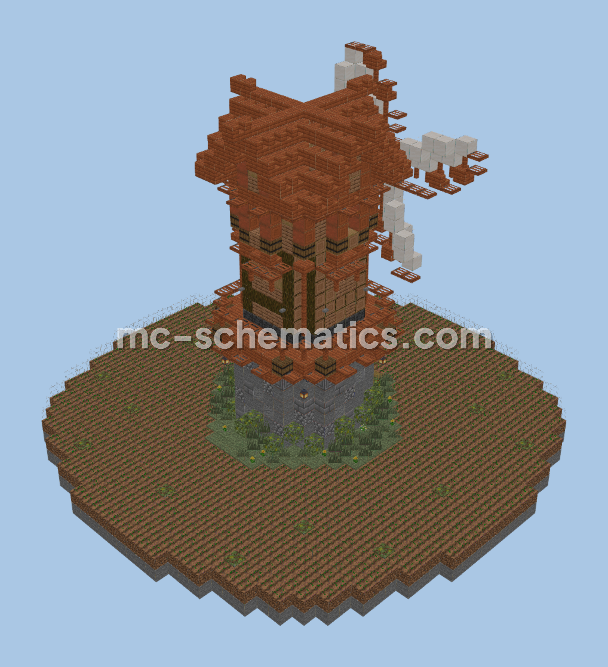Farming Area Windmill Decoration Minecraft schematic preview
