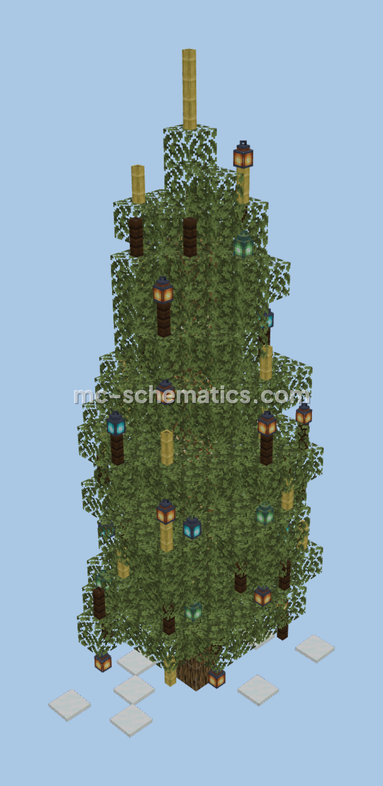 Festive Christmas Tree Decoration Minecraft schematic preview