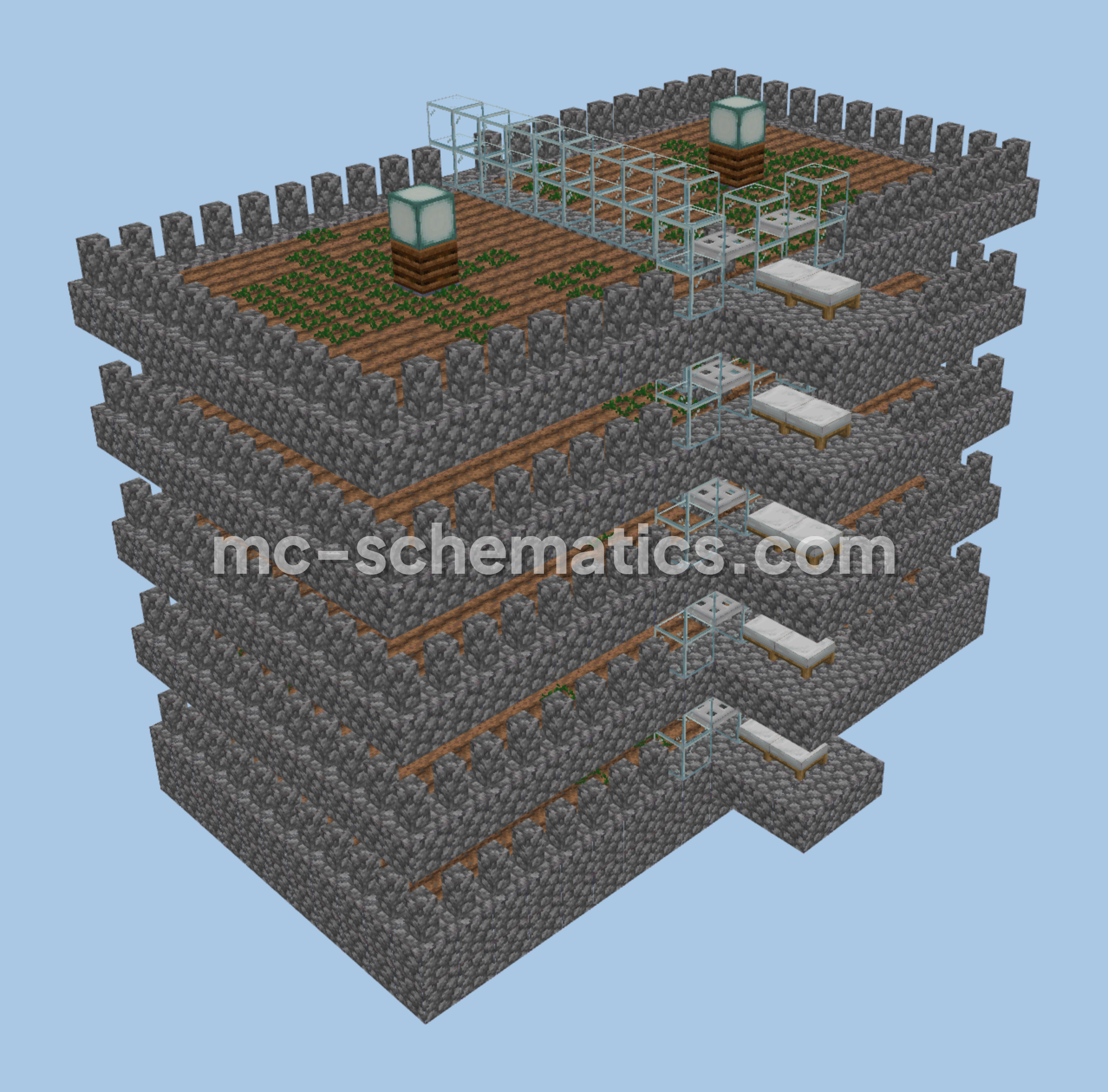 Five Story Automatic Farm Minecraft schematic preview
