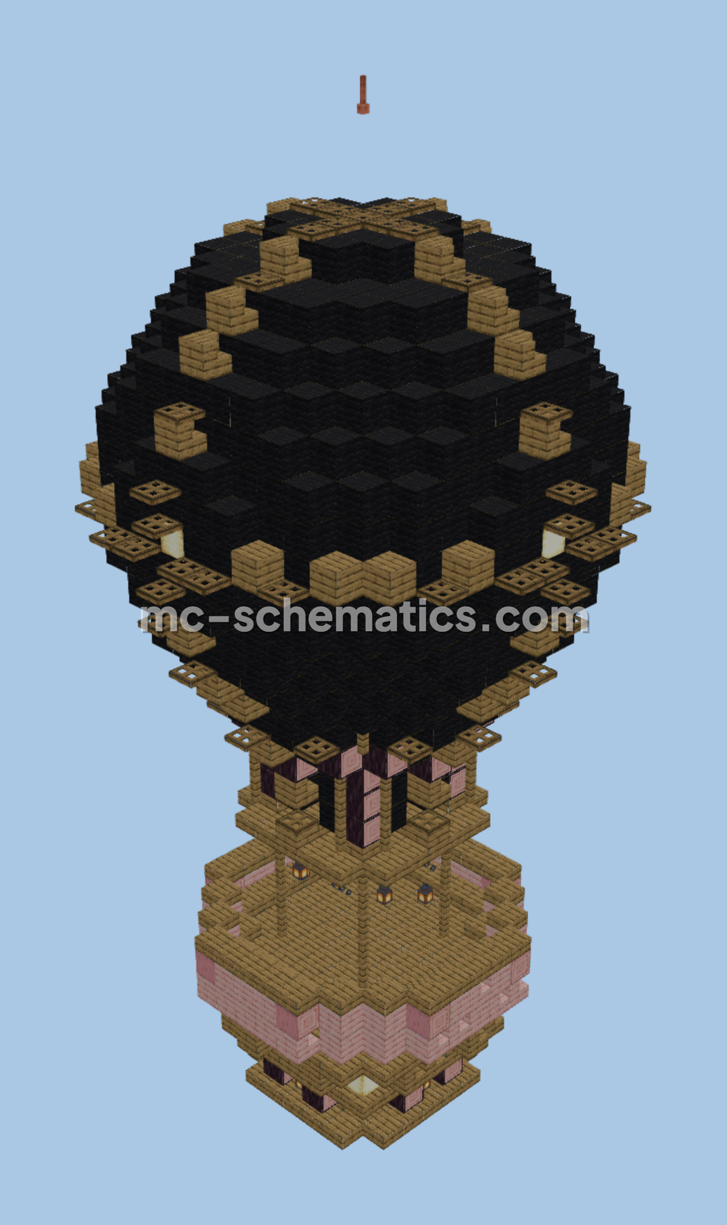 Floating Hot Air Balloon Decoration Minecraft schematic preview