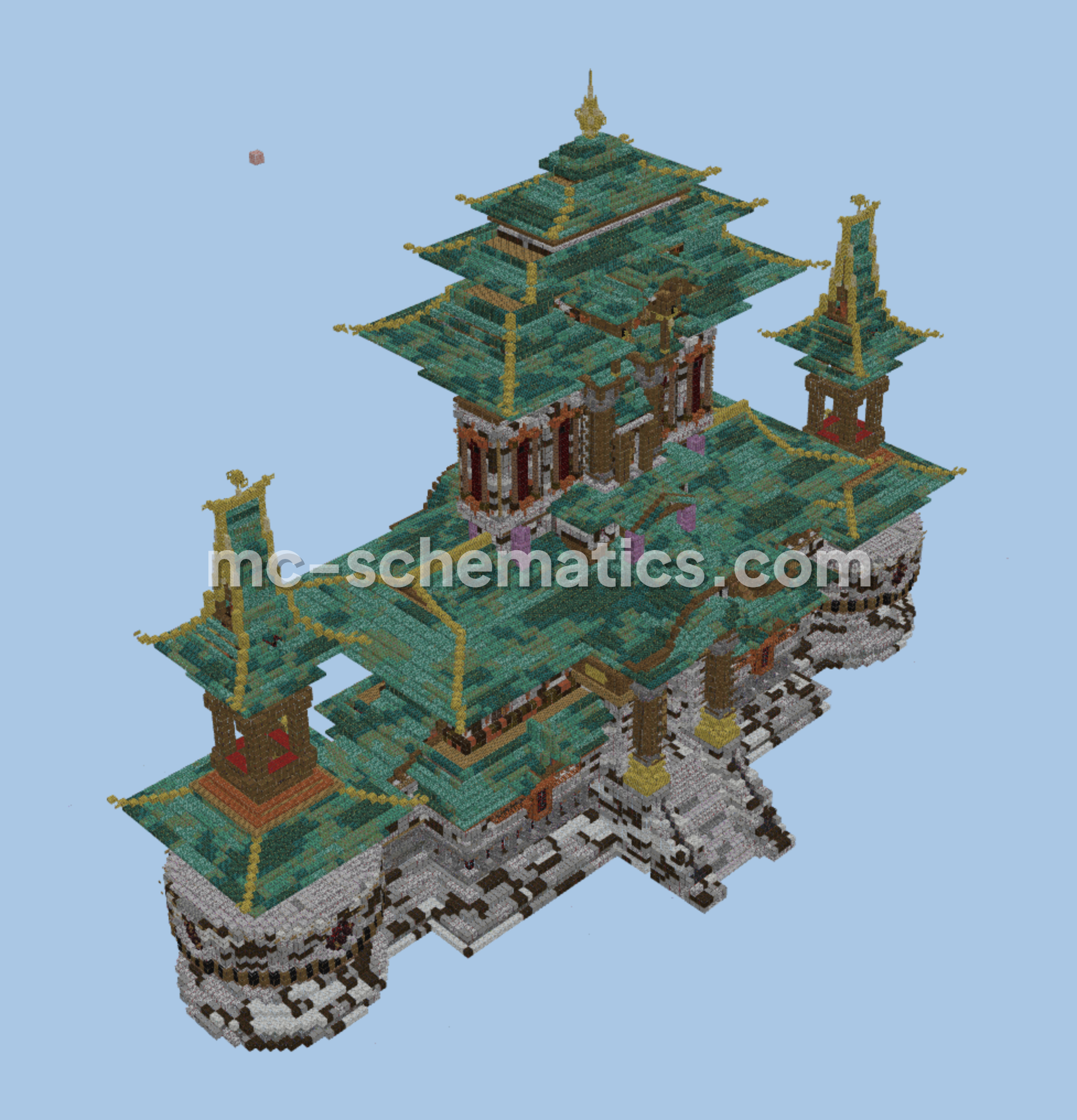 Floating Oriental Sanctuary Build Minecraft schematic