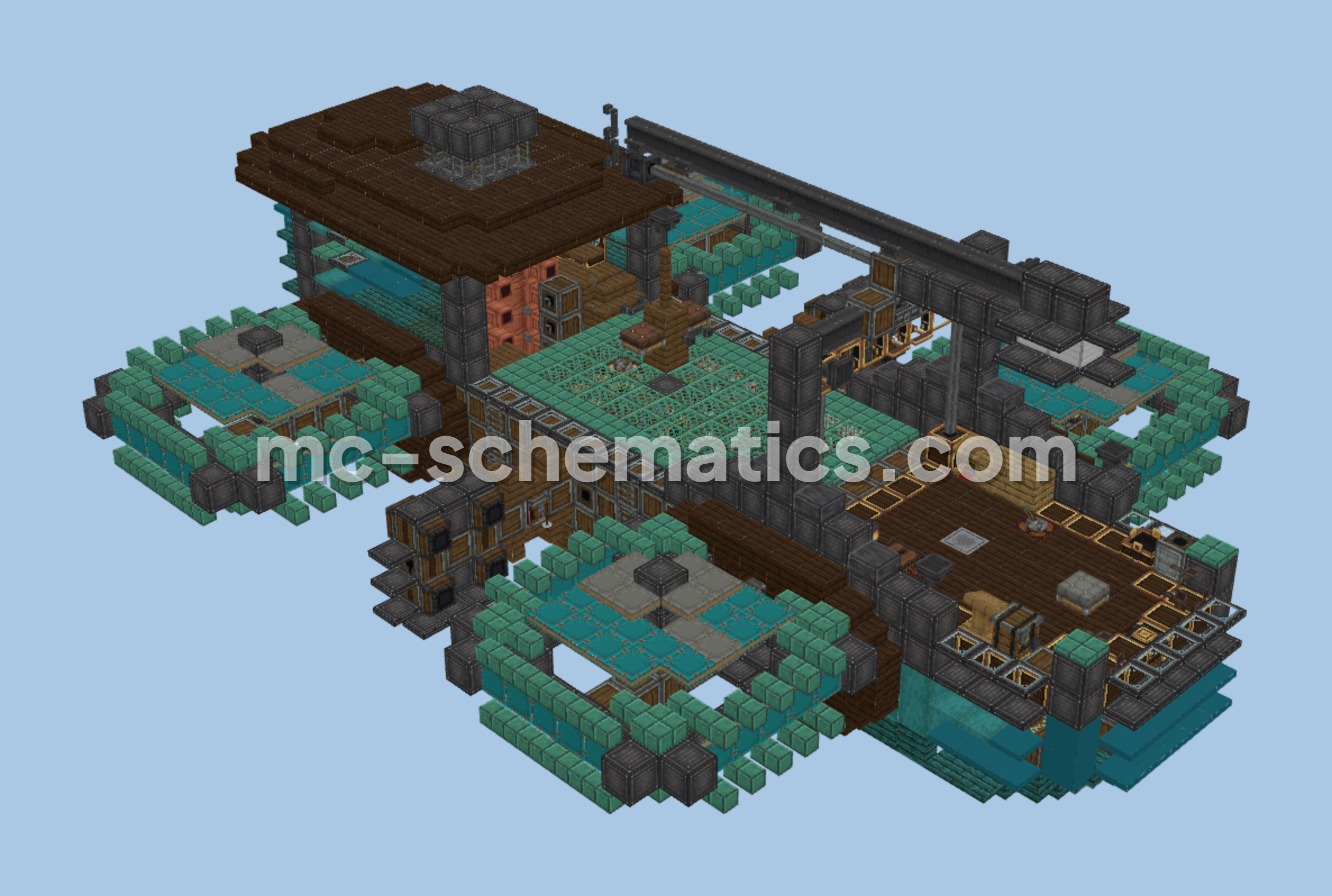 Flying Drone Boat Hybrid Vehicle Minecraft schematic