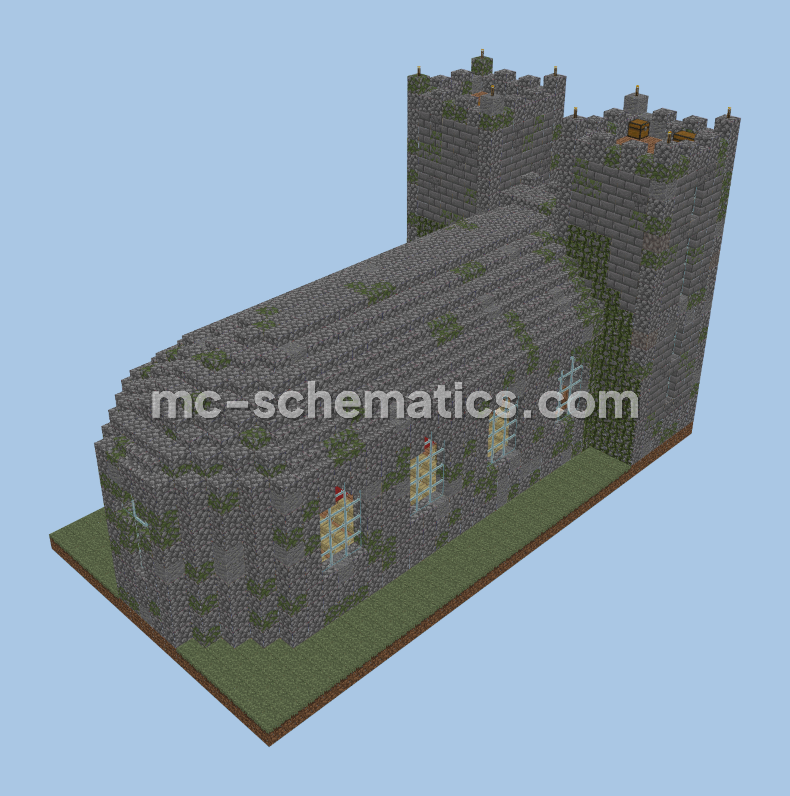 French Stone Cathedral Minecraft schematic preview