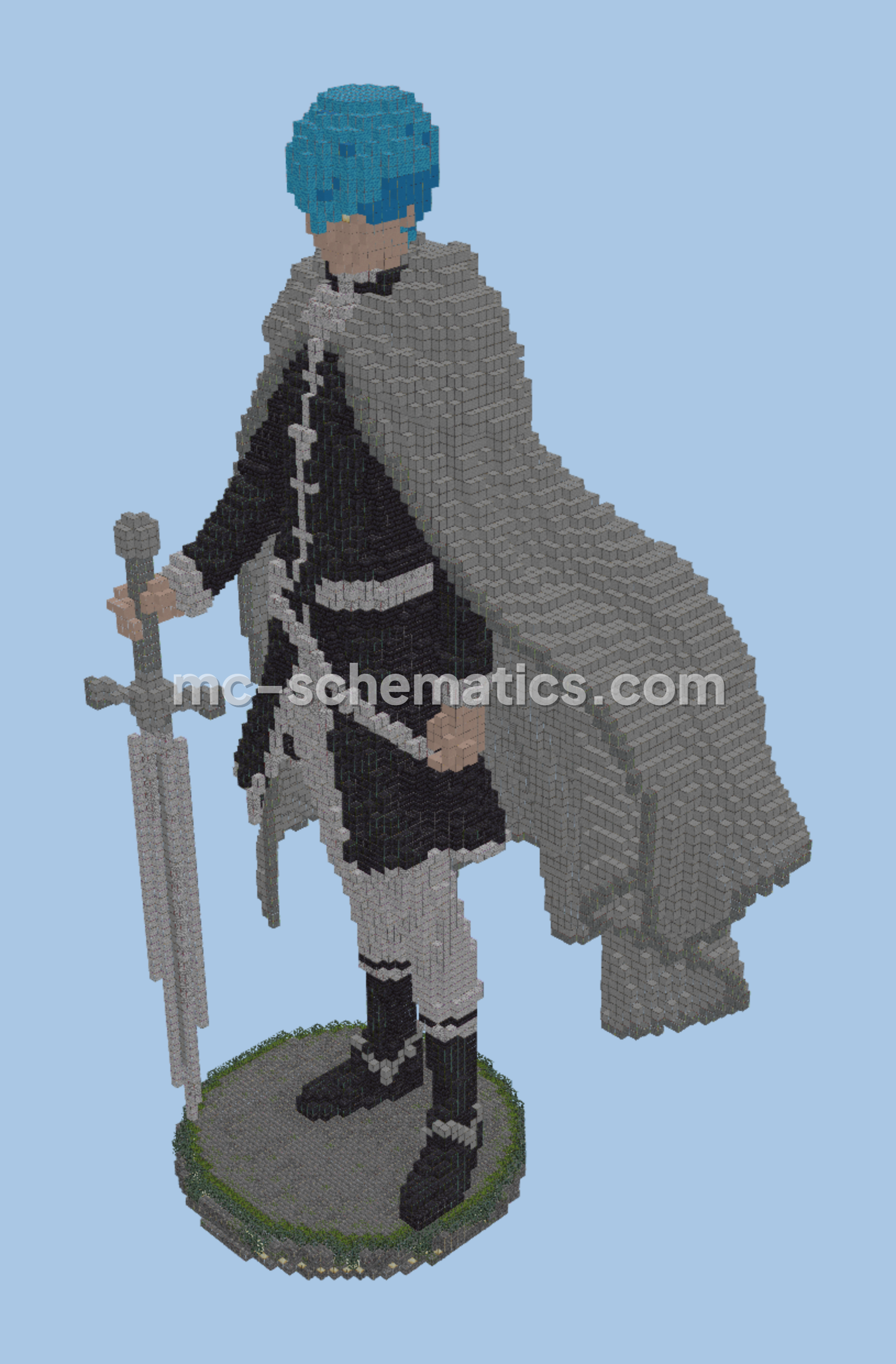 Frieren Beyond Journey's End Statue Minecraft schematic preview