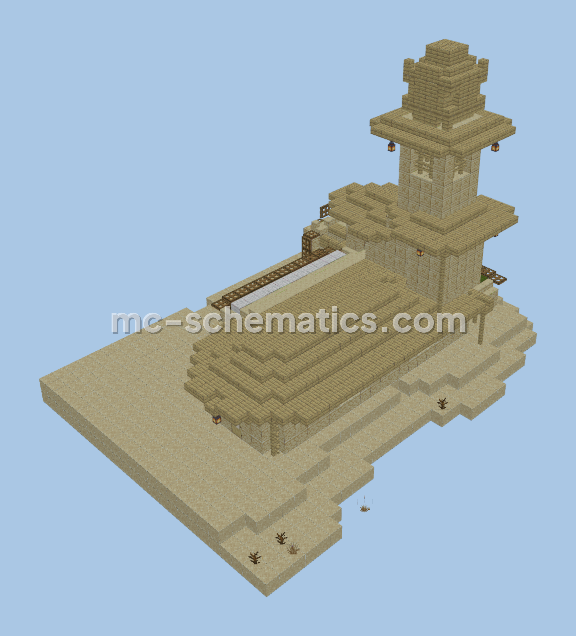 Frontier Watch Base Sandstone Desert Outpost Minecraft schematic