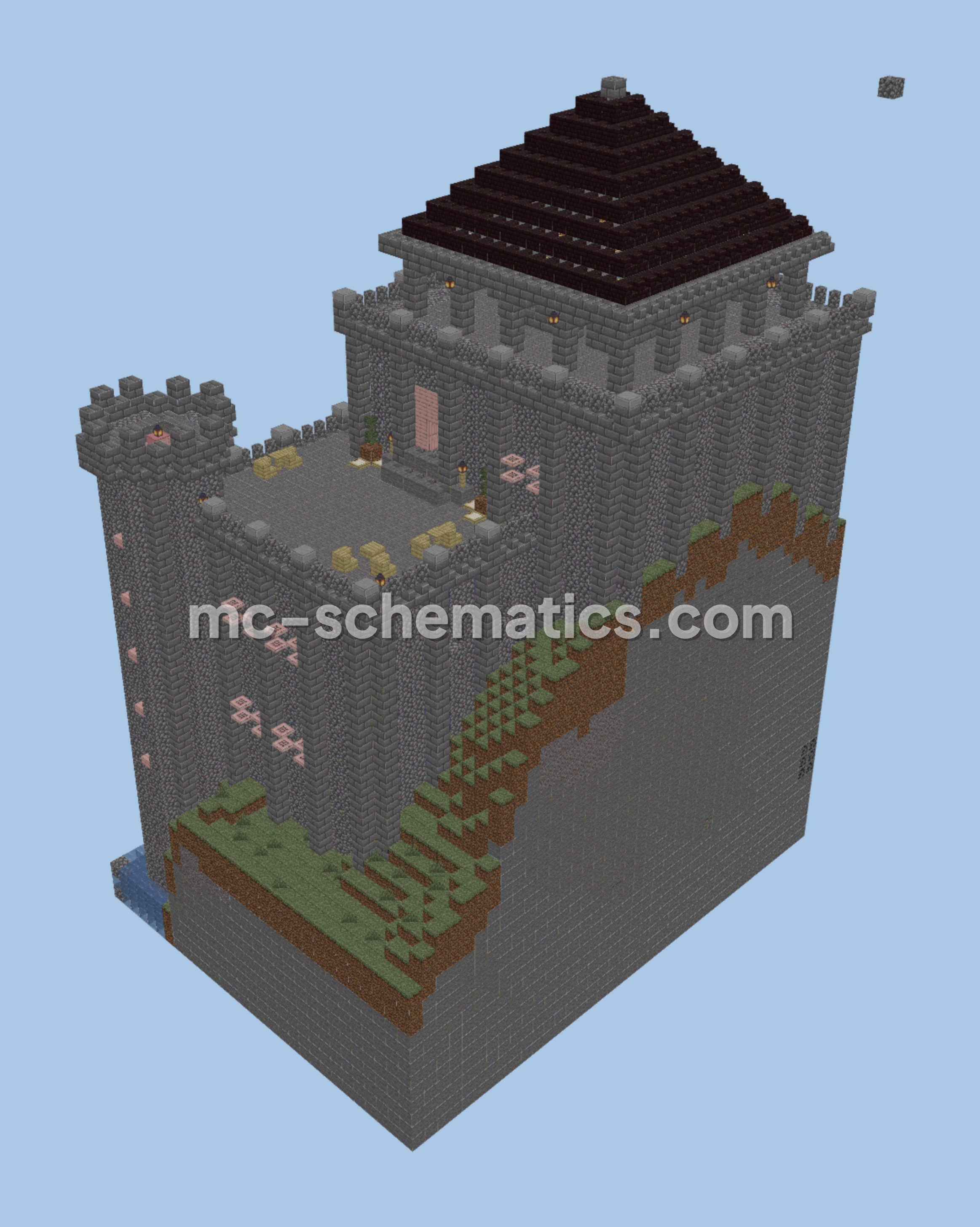 Furnished Medium Castle Base Minecraft schematic preview