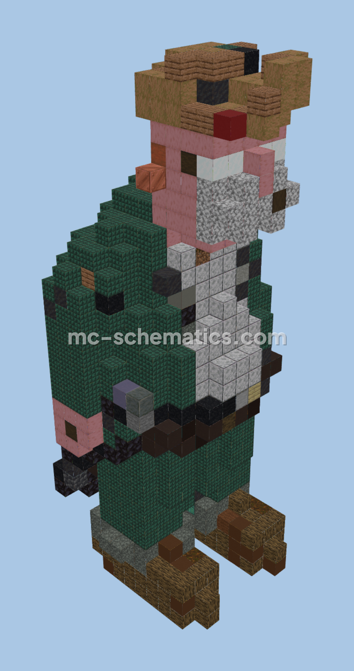 Futurama Scruffy Scruffington Small Build Minecraft schematic preview