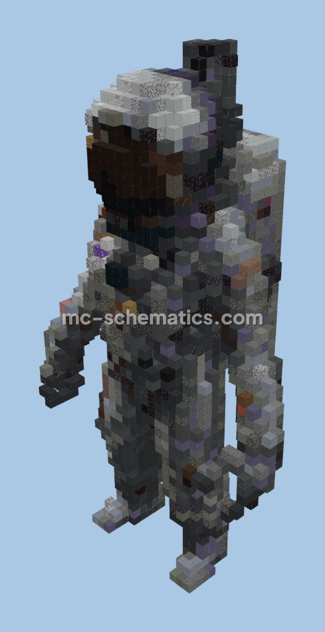 Futuristic Astronaut Statue Minecraft schematic preview