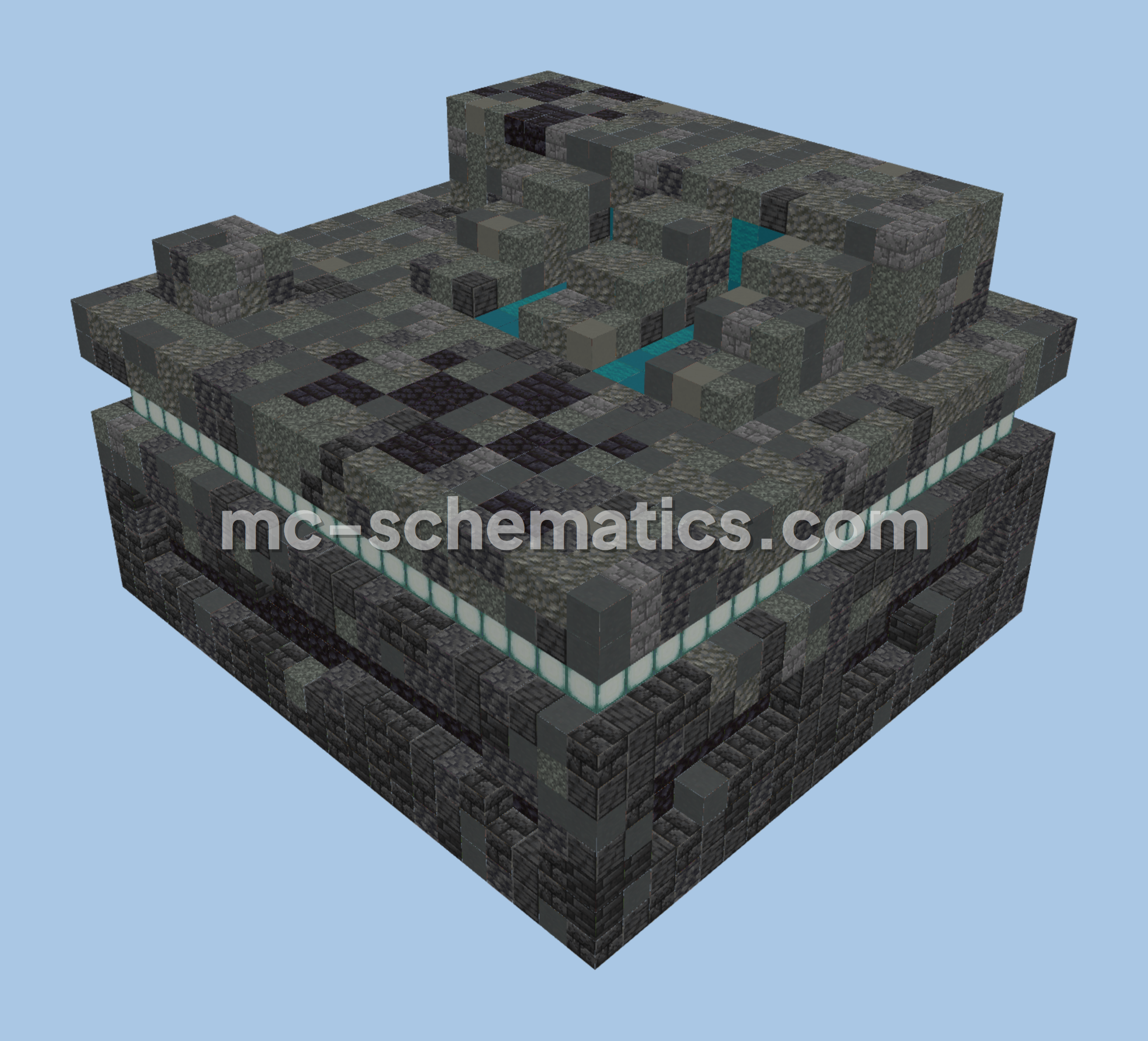 Futuristic City Block Build Minecraft schematic preview