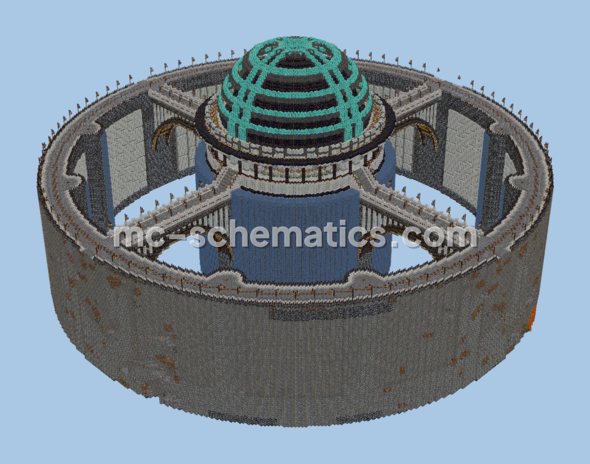 Futuristic City Spawn Minecraft schematic preview