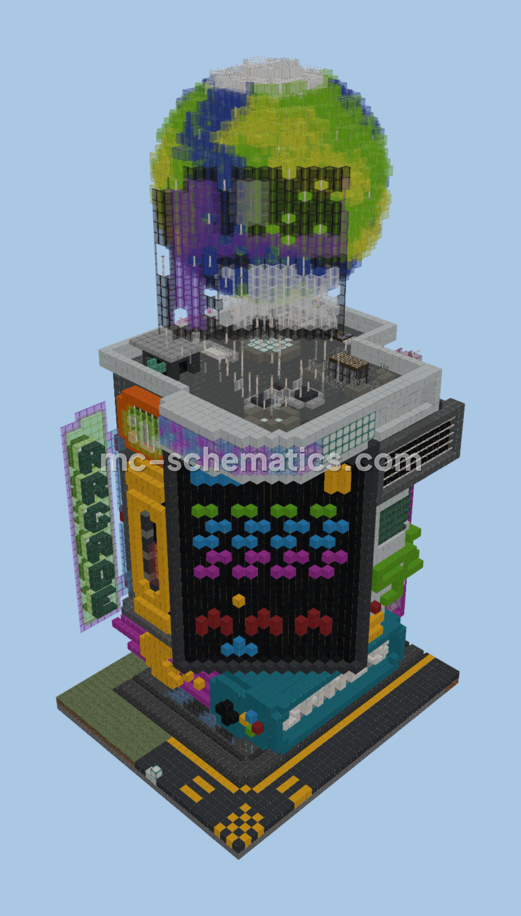 Futuristic Game Center Minecraft Build Minecraft schematic