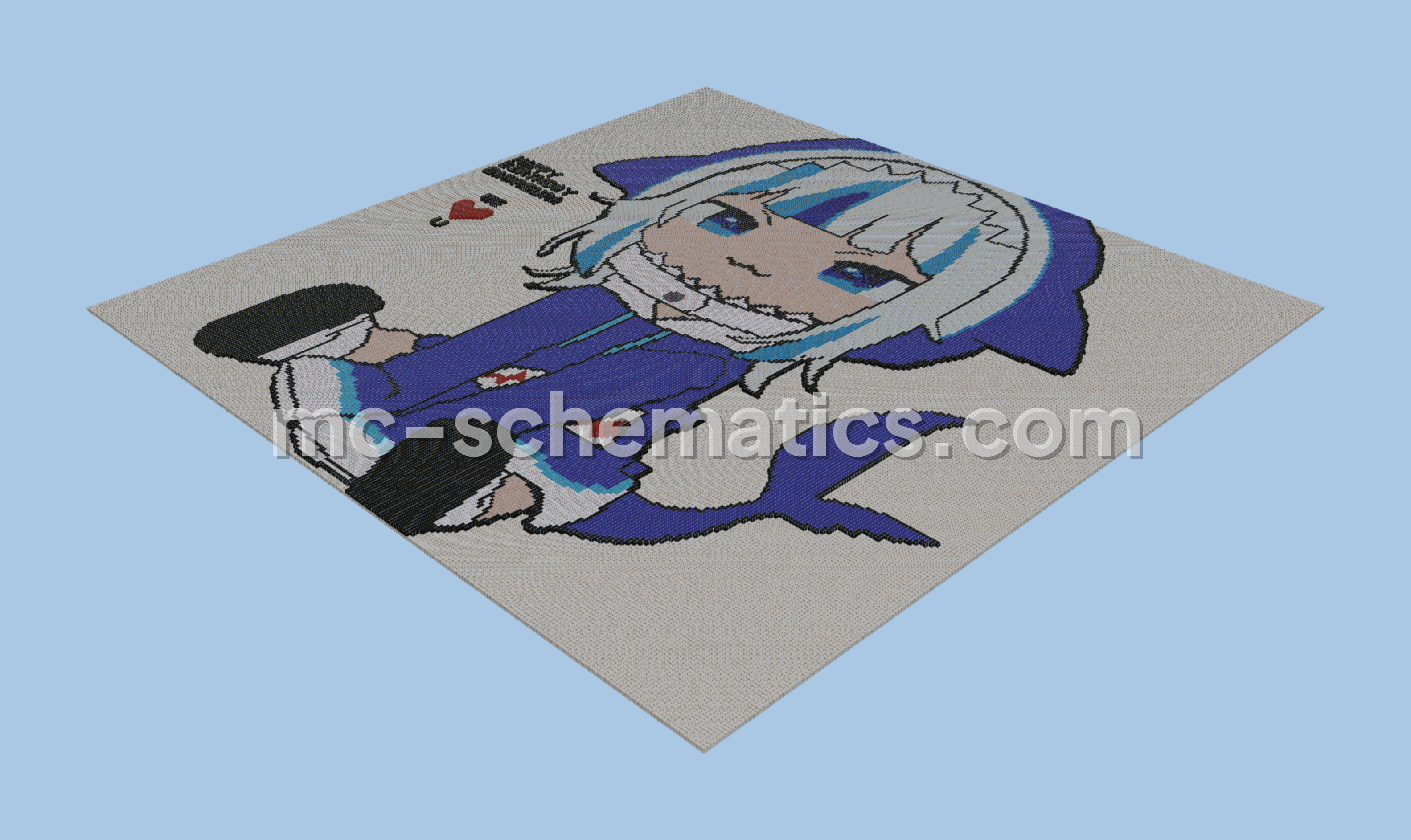 Gawr Gura Map Art Schematic Minecraft schematic preview