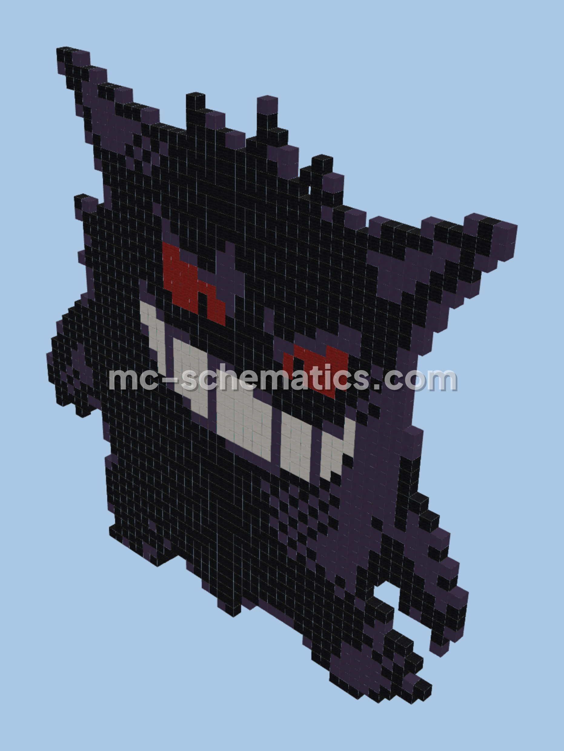 Gengar Minecraft Pixel Art Minecraft schematic preview