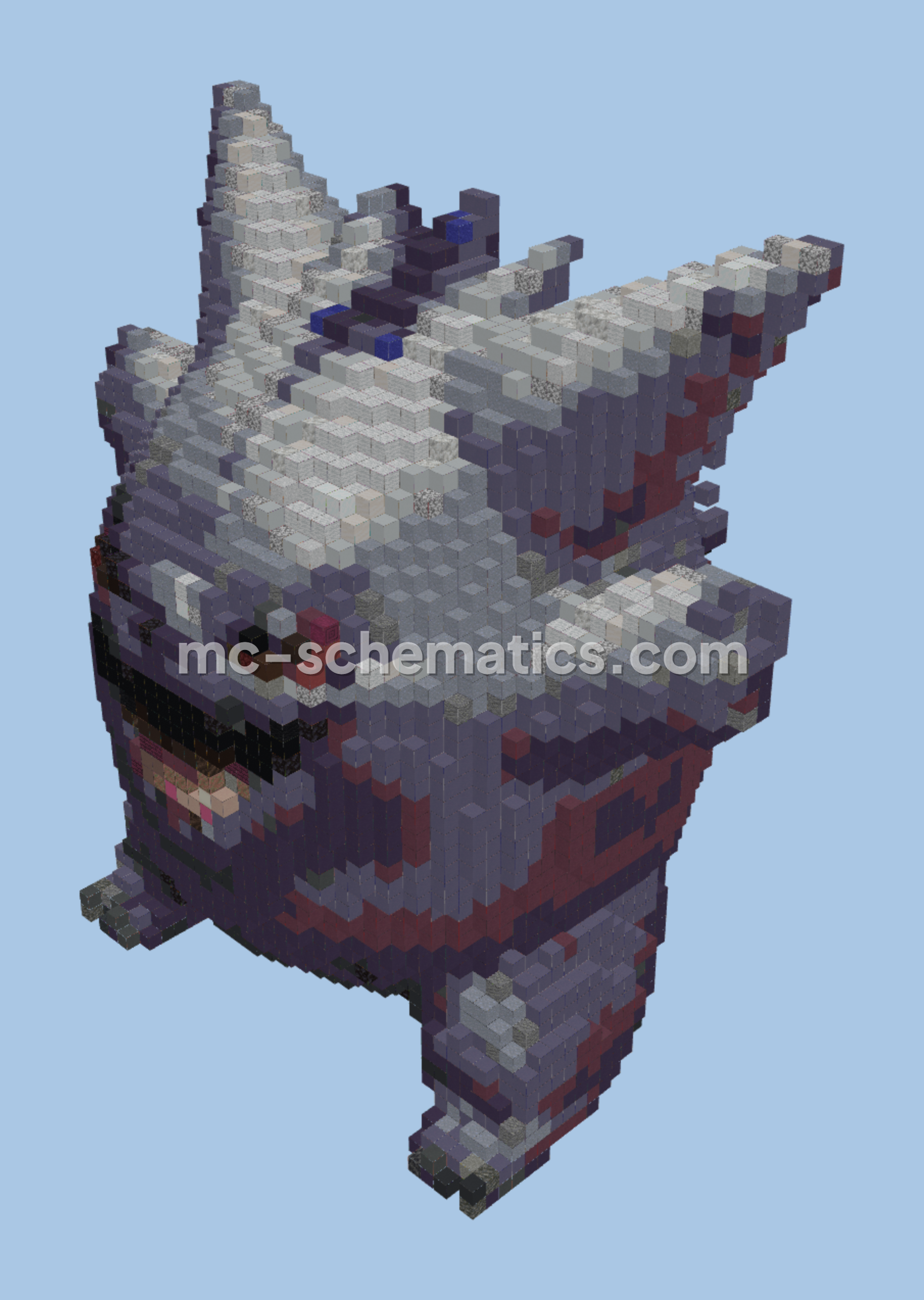 Gengar Pokemon Large Statue Minecraft schematic preview