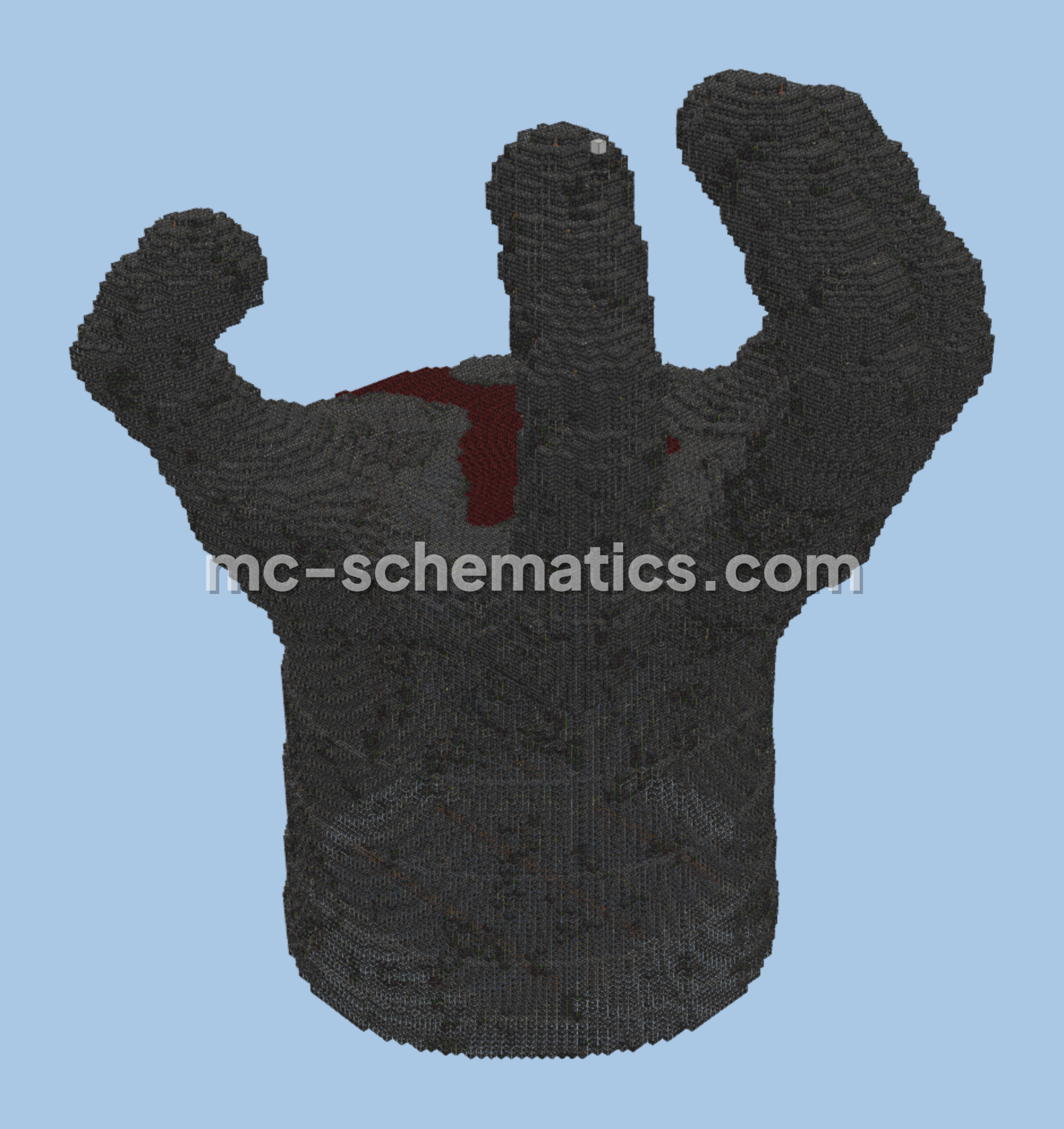 Giant Berserk Hand Iron Farm Minecraft schematic preview