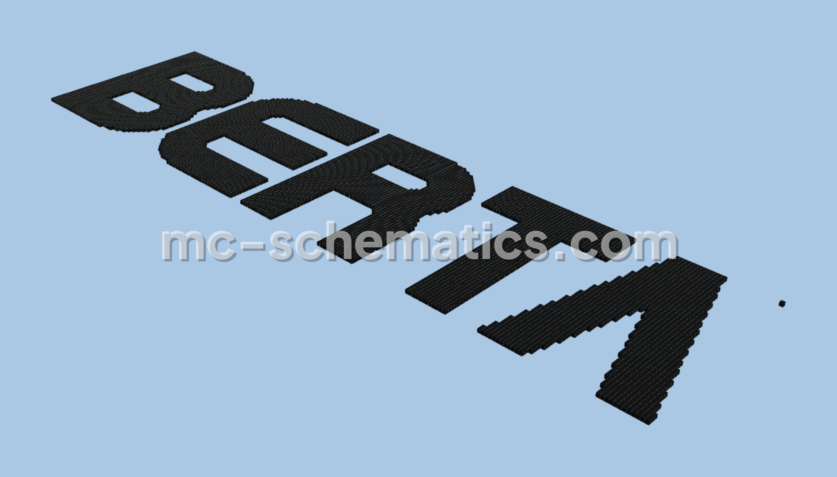 Giant Berta Logo Lettering Minecraft schematic preview