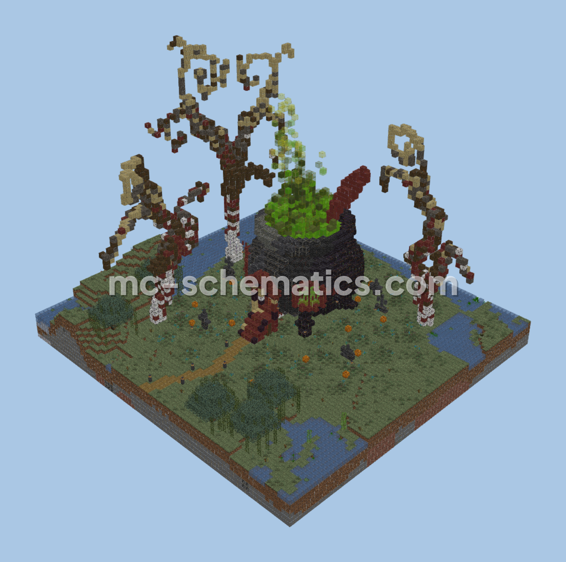 Giant Cauldron Witch Farm Minecraft schematic preview