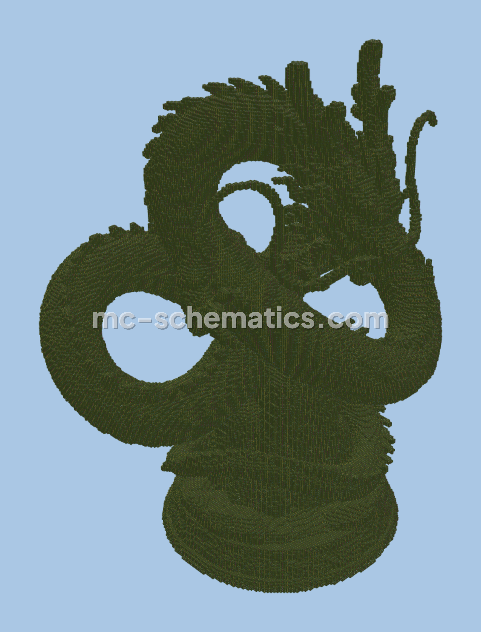 Giant Chinese Dragon Statue Minecraft schematic preview