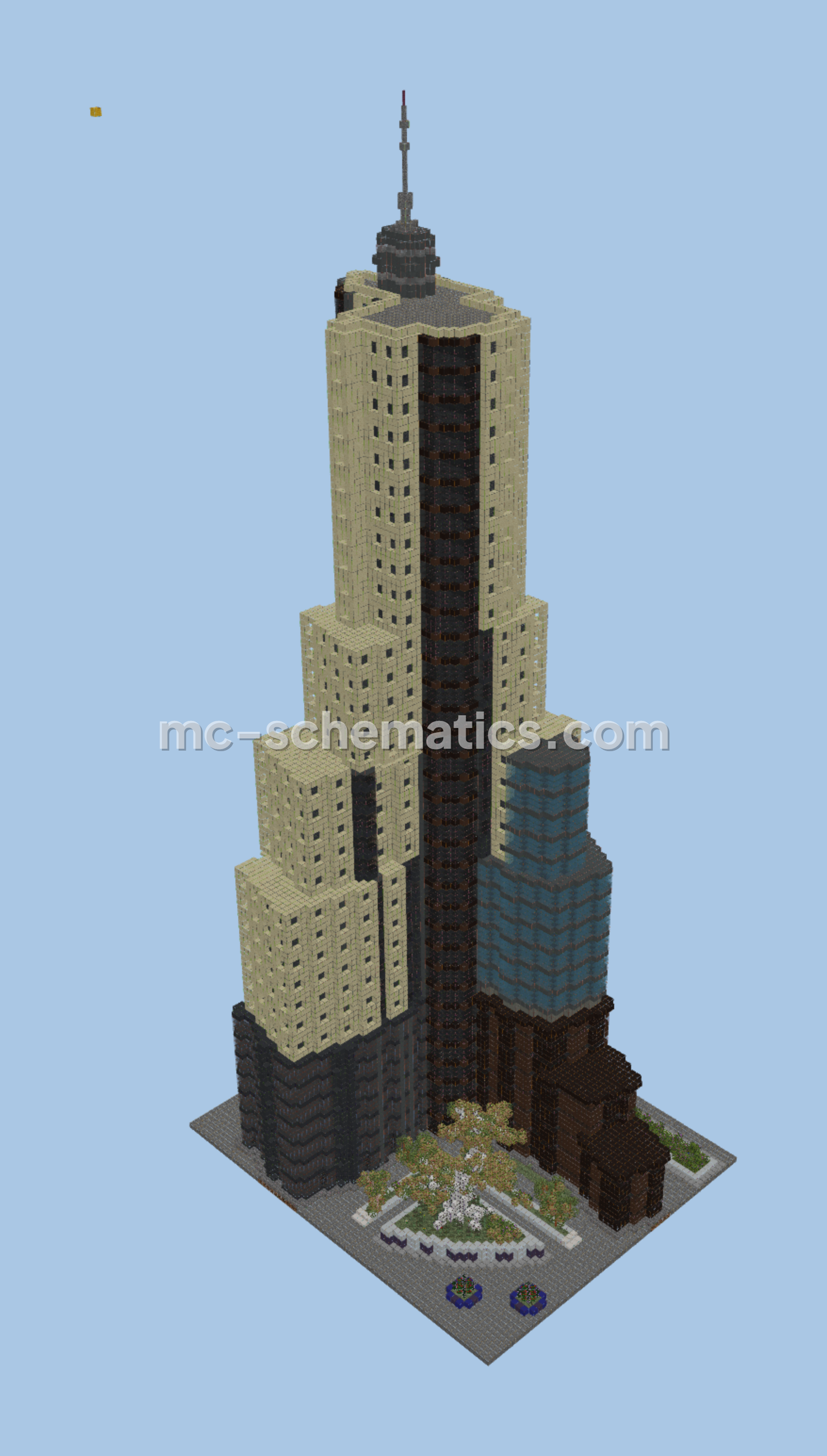 Giant City Skyscraper with Trees Minecraft schematic preview