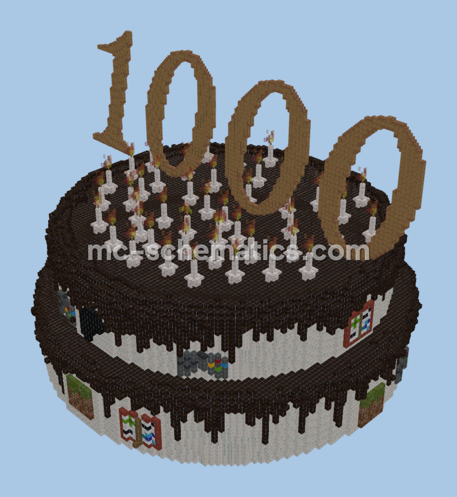 Giant Commemorative Celebration Cake Build Minecraft schematic