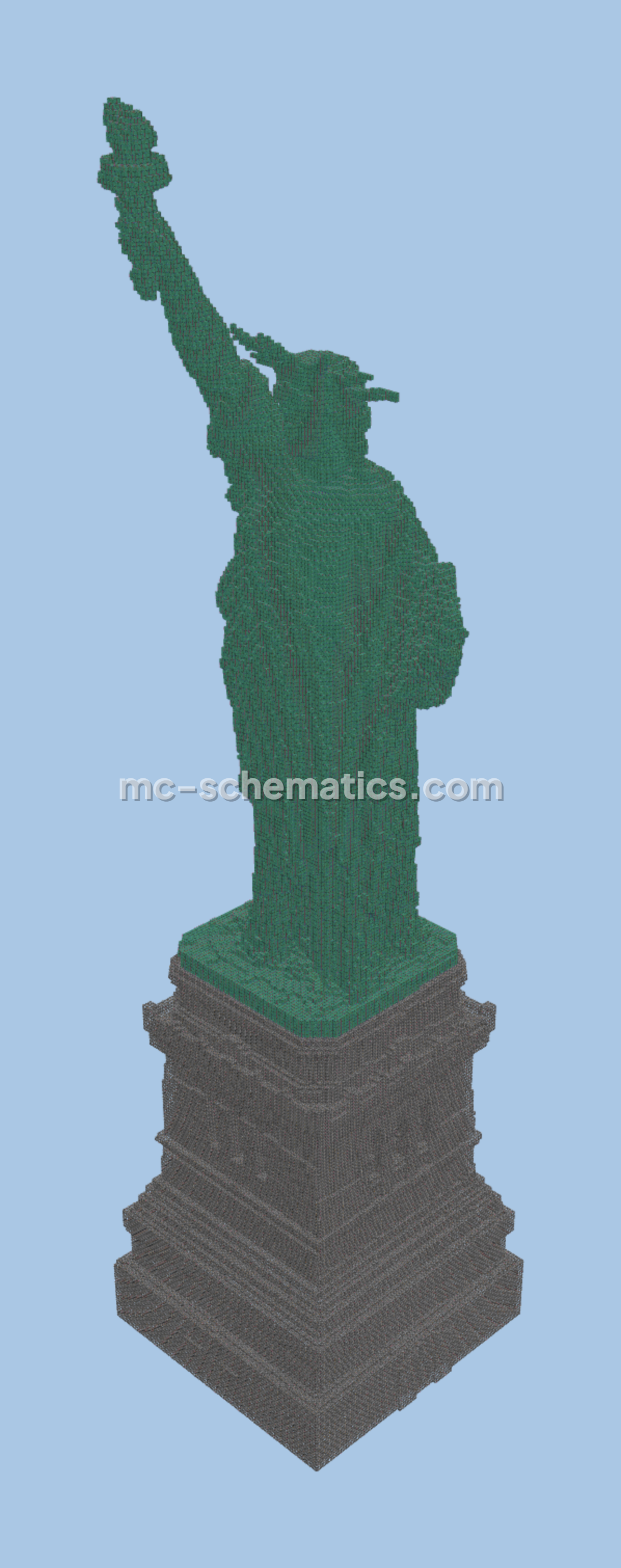 Giant Copper And Stone Statue of Liberty Minecraft schematic preview