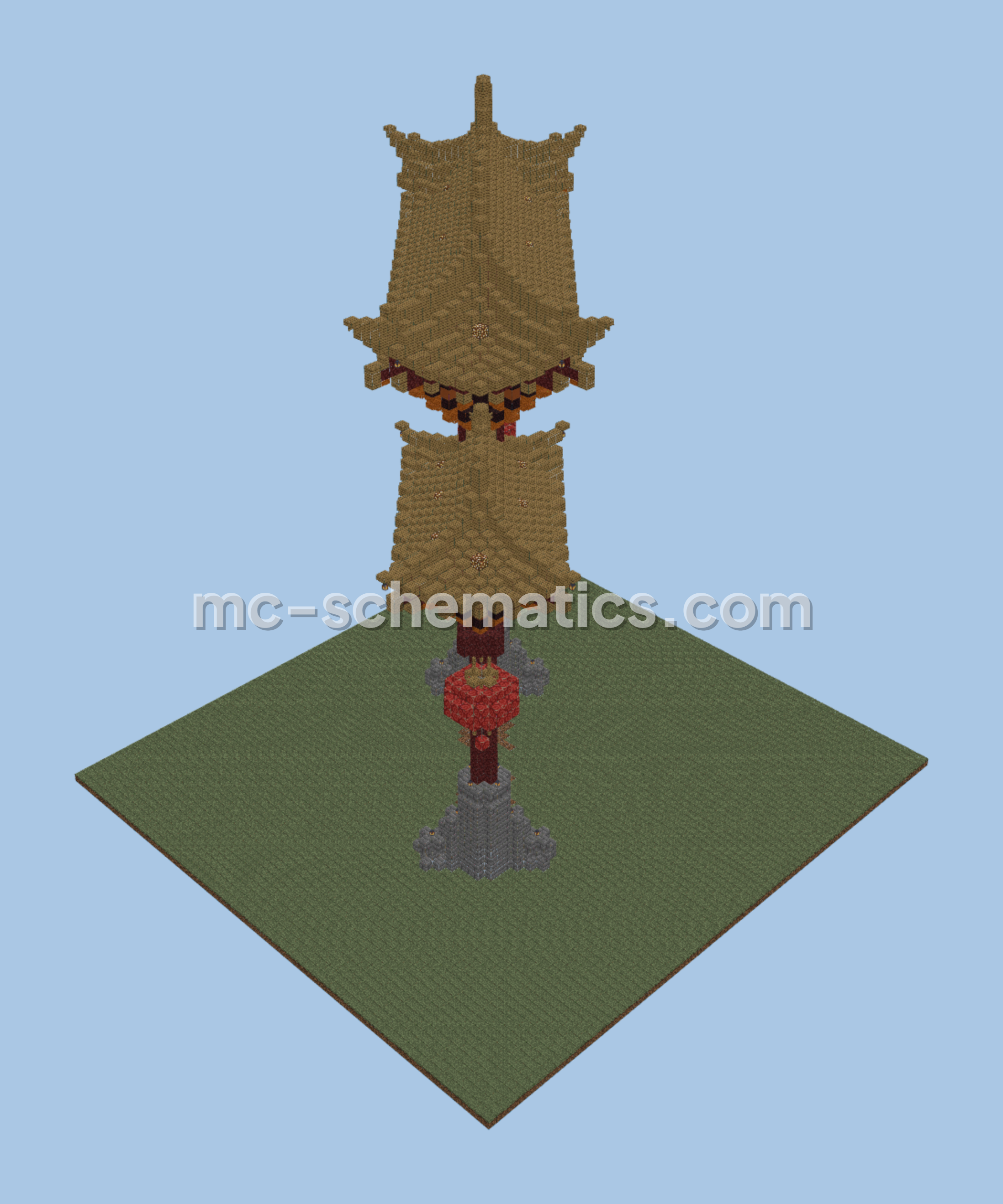 Giant Oriental Torii Gate Minecraft schematic preview