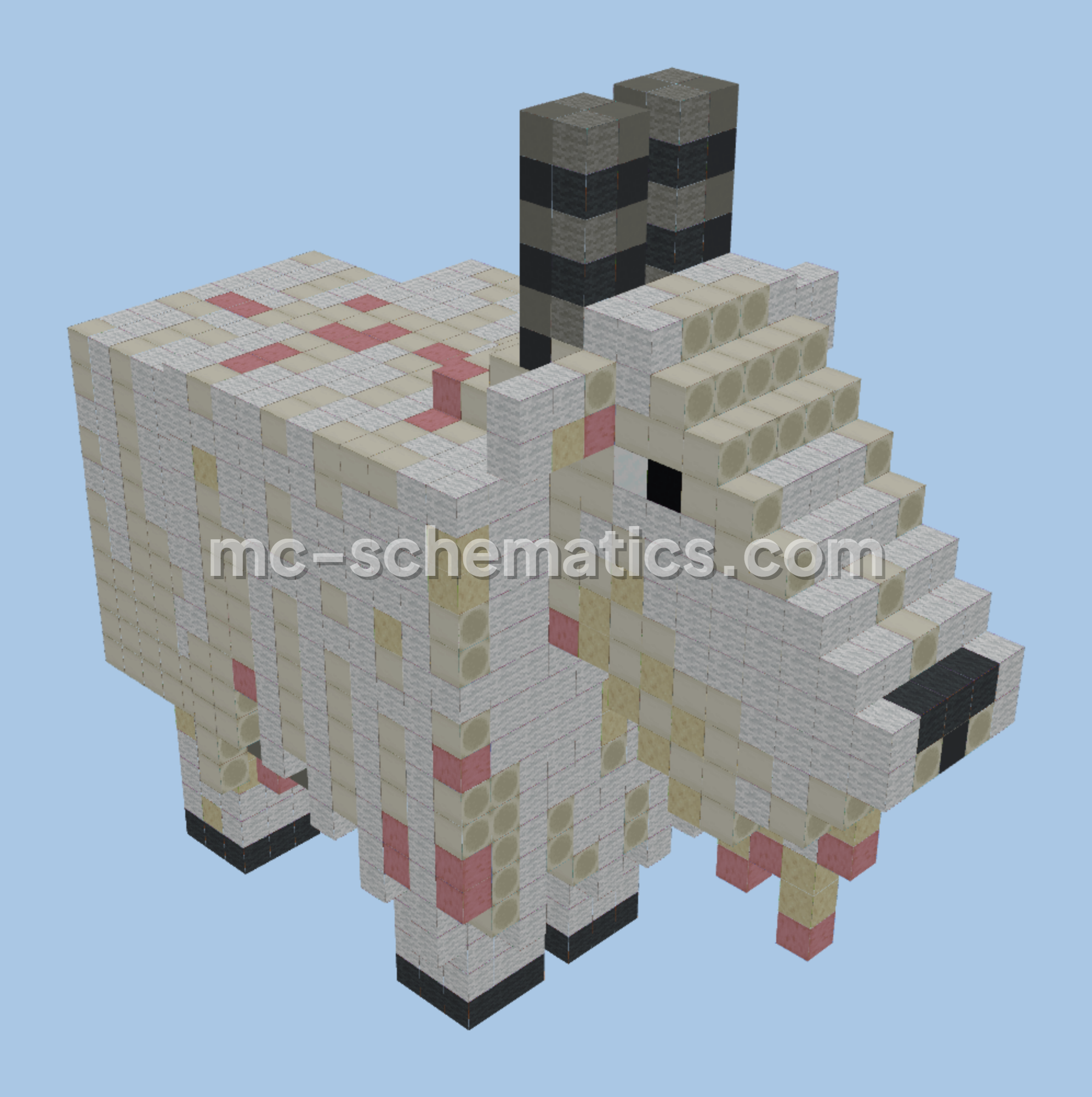 Giant Pixel Art Goat Minecraft schematic preview