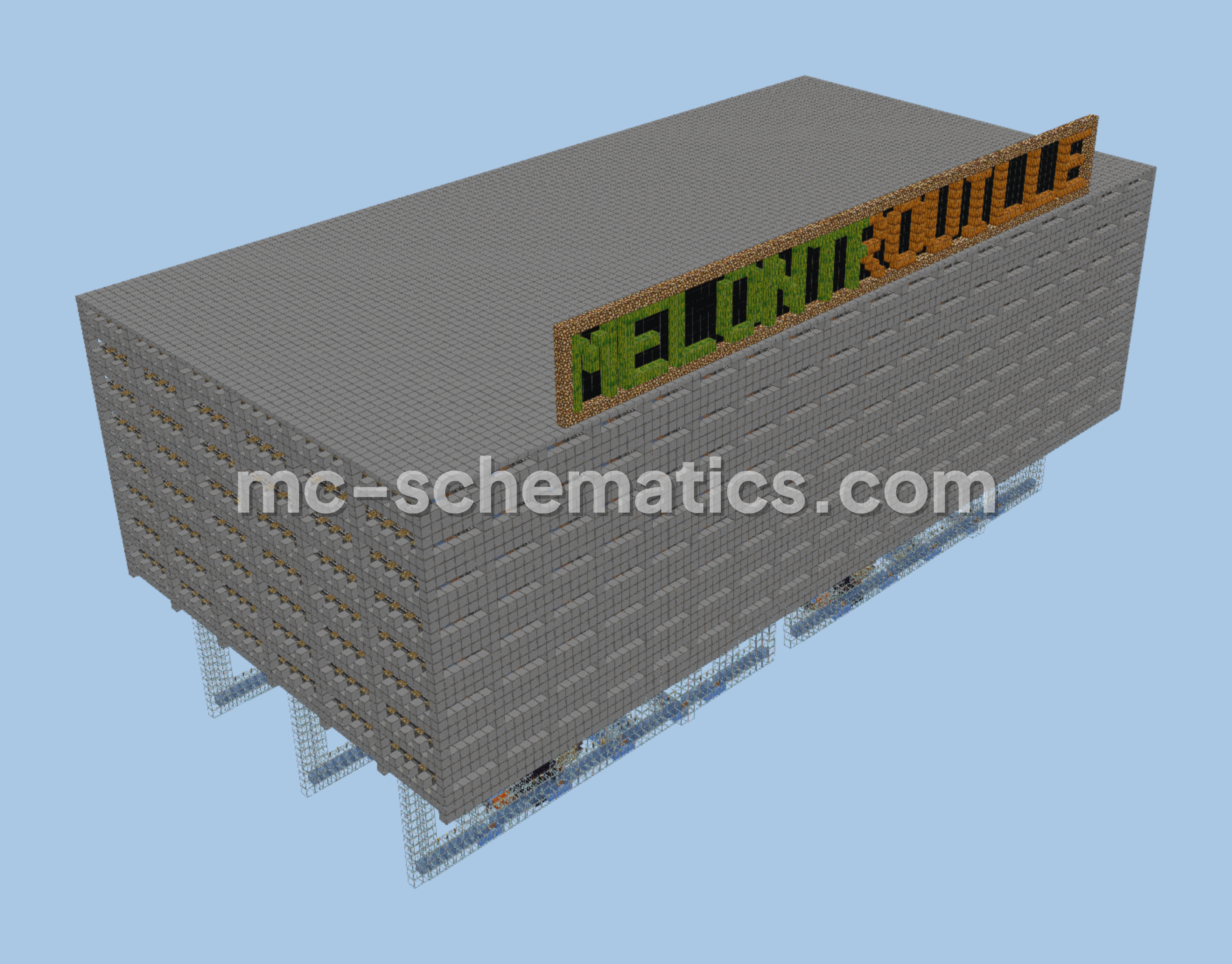 Giant Pumpkin and Melon Farm Minecraft schematic preview