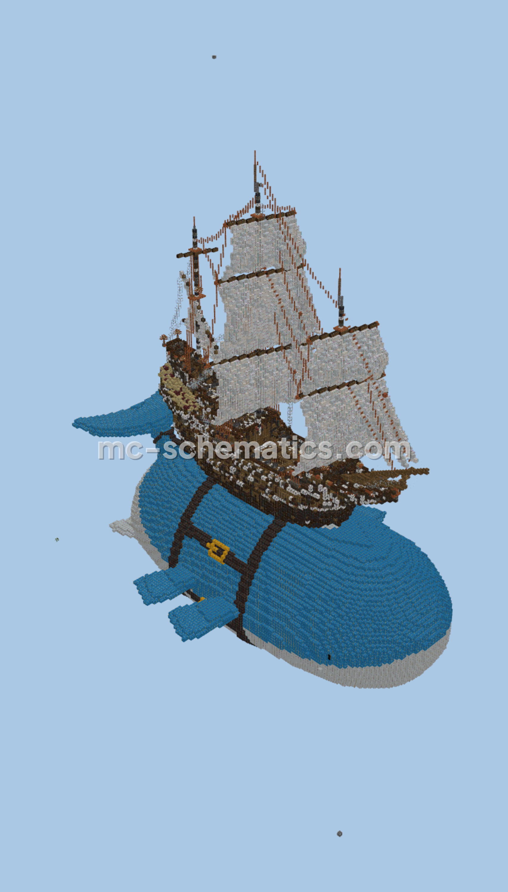Giant Wailord Pirate Ship Minecraft schematic