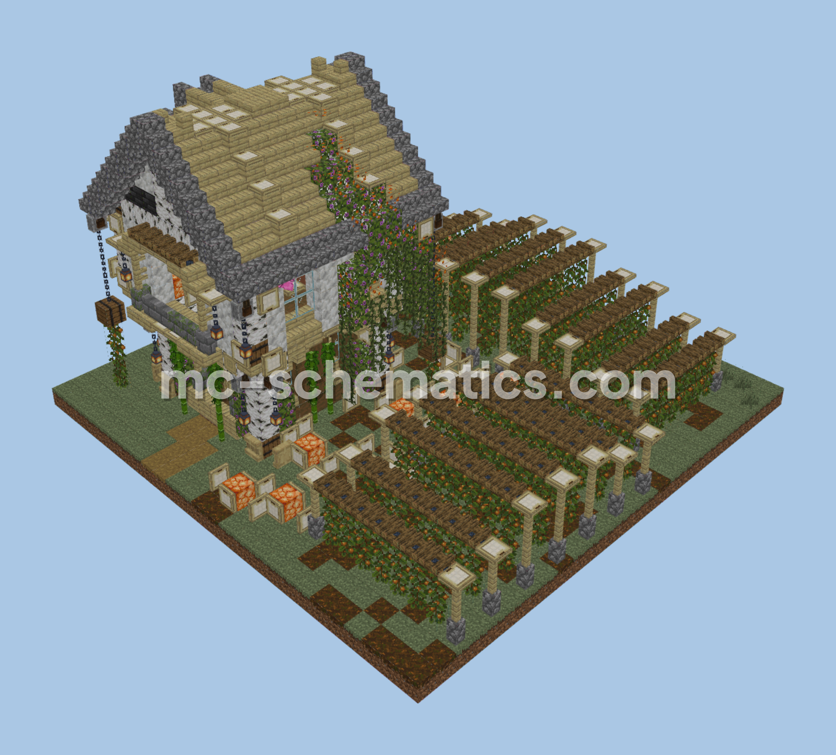 Luminous Berry Farmhouse Minecraft schematic