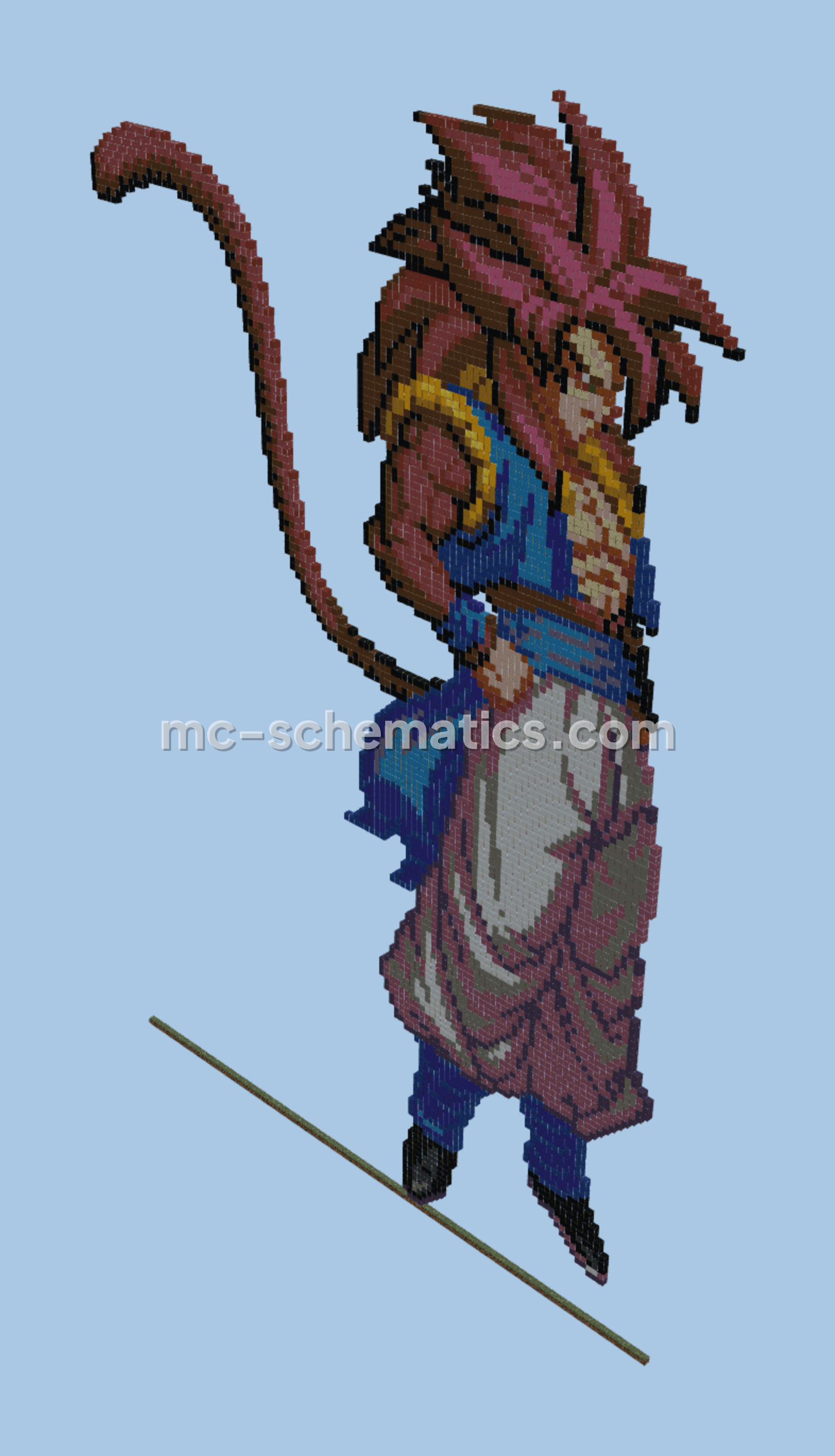 Gogeta SSJ4 Pixel Art Minecraft schematic preview