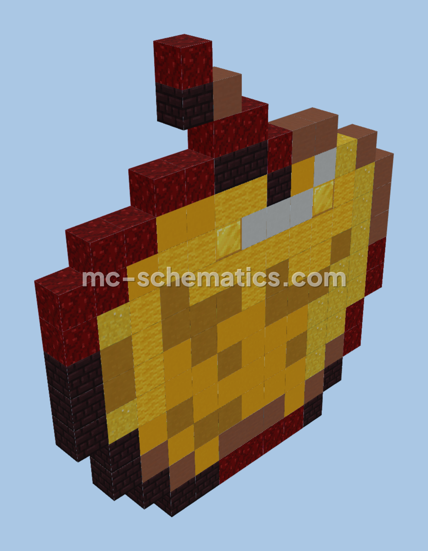 Golden Apple Pixel Art Minecraft schematic preview
