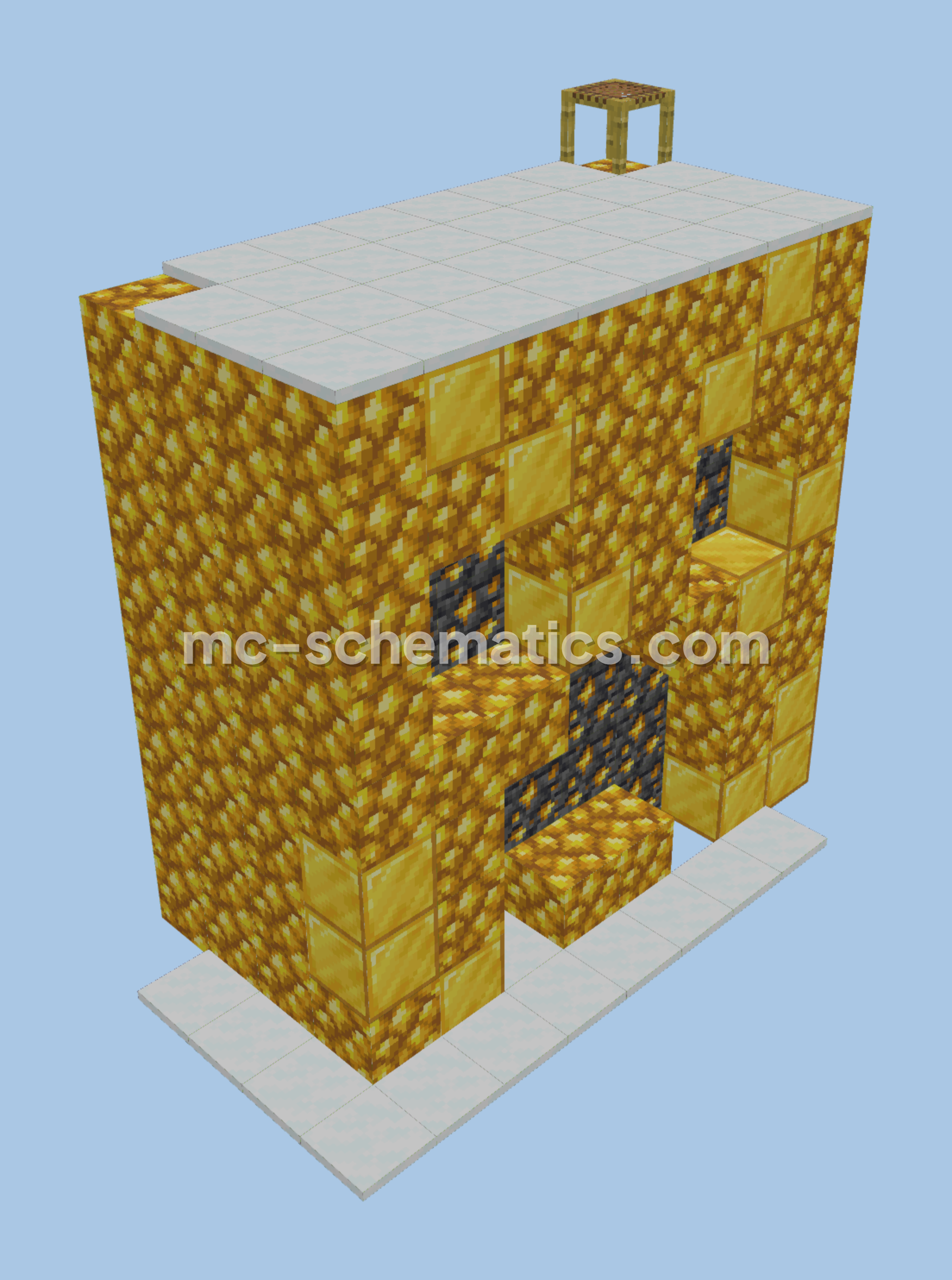 Golden Creeper Mob Head Build Minecraft schematic preview