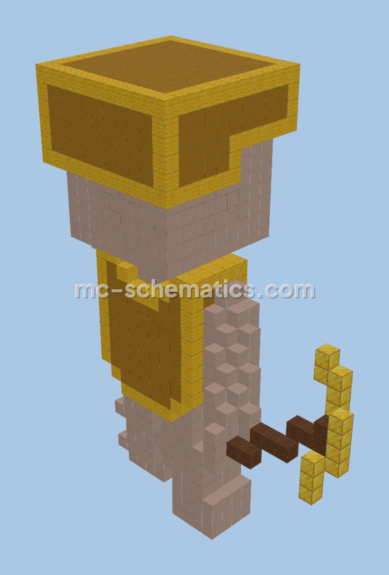 Golden Man Statue Minecraft schematic preview
