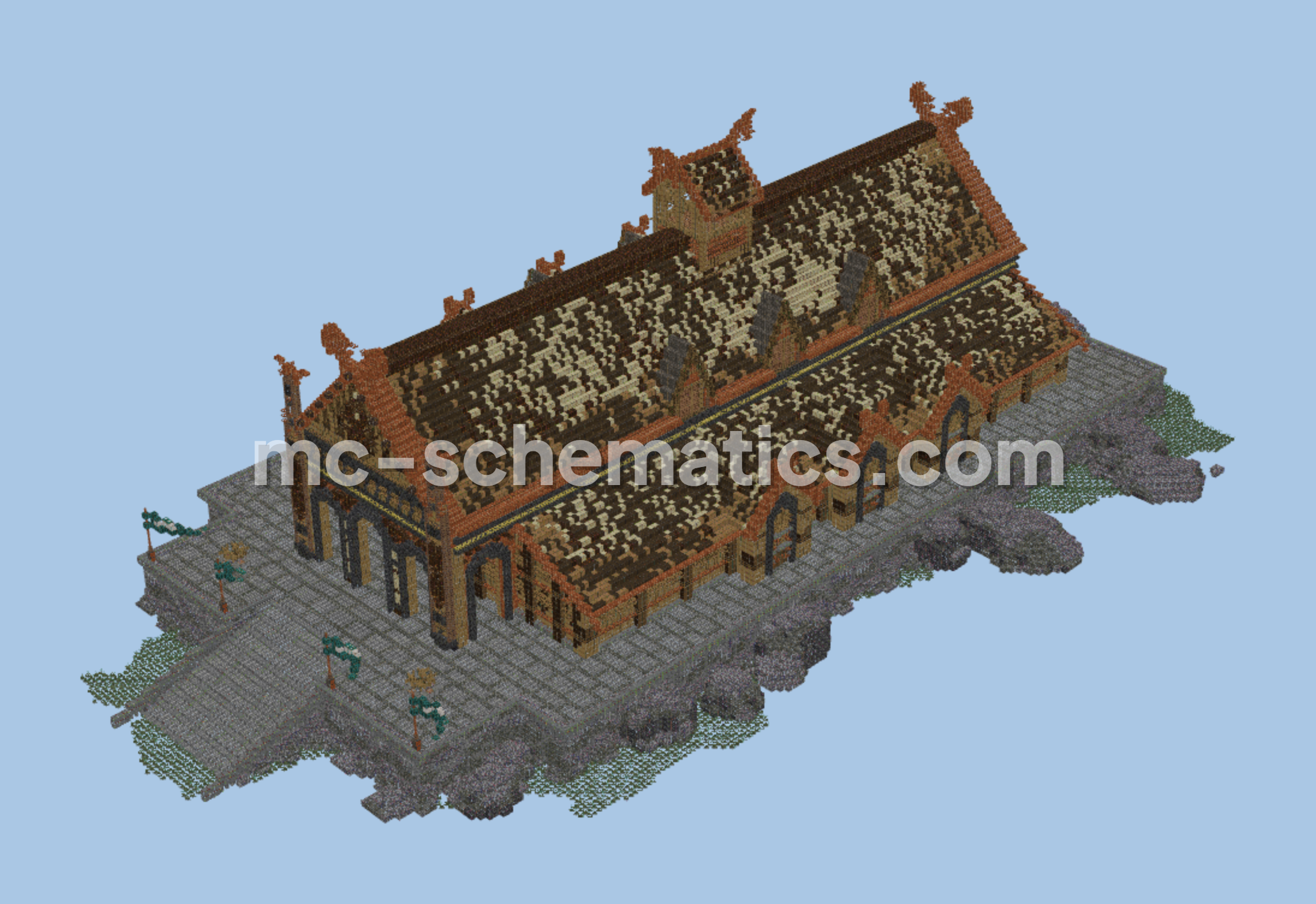 Golden Mead Hall Minecraft schematic preview