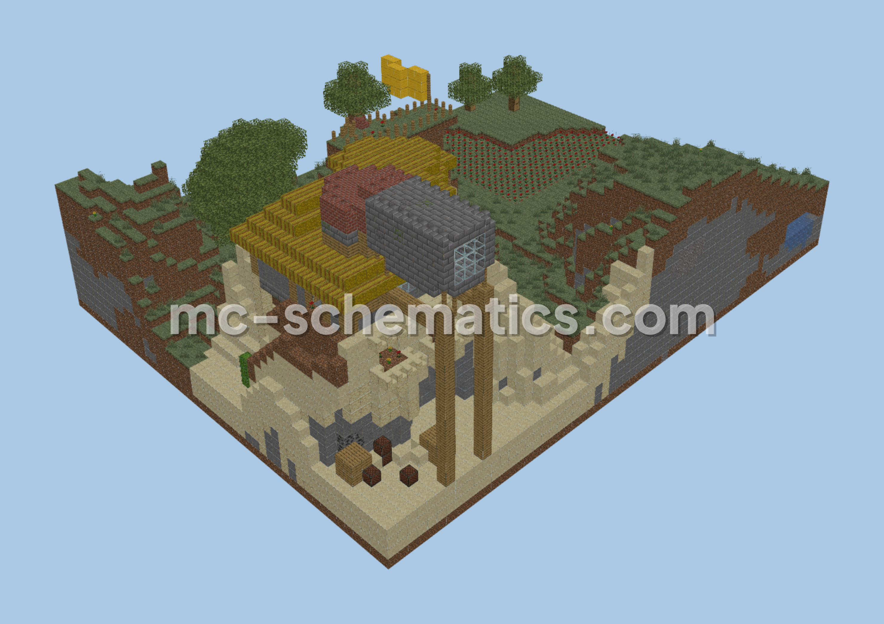 Golden Sun Observatory Build Minecraft schematic preview