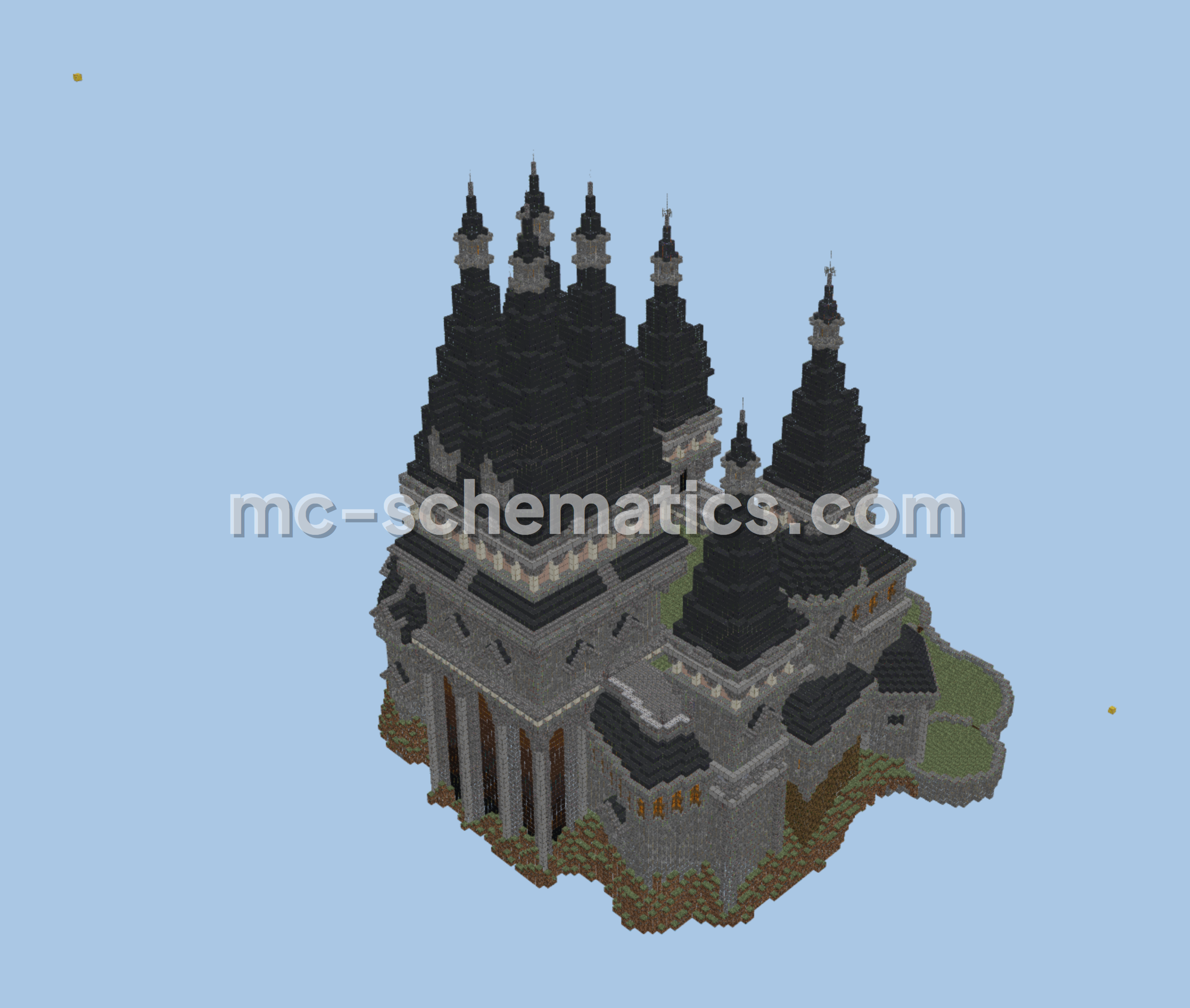 Gothic Castle - Large Scale Stone Structure Minecraft schematic preview