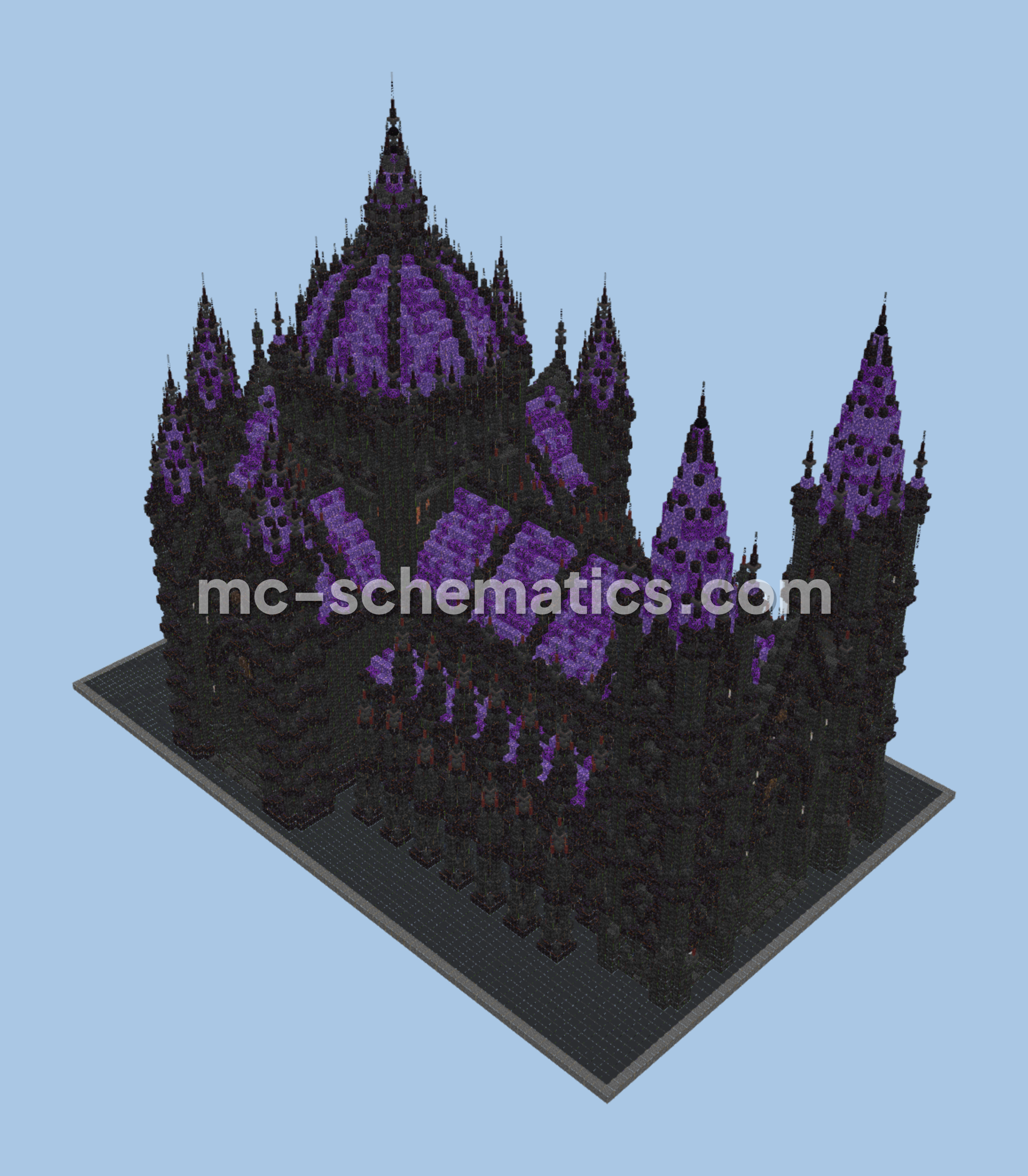 Gothic Cathedral Amethyst Build Minecraft schematic preview
