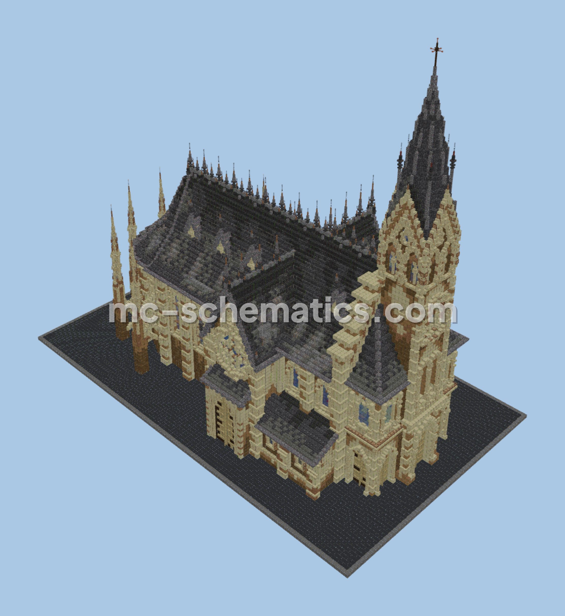 Gothic Church Minecraft Structure Minecraft schematic preview