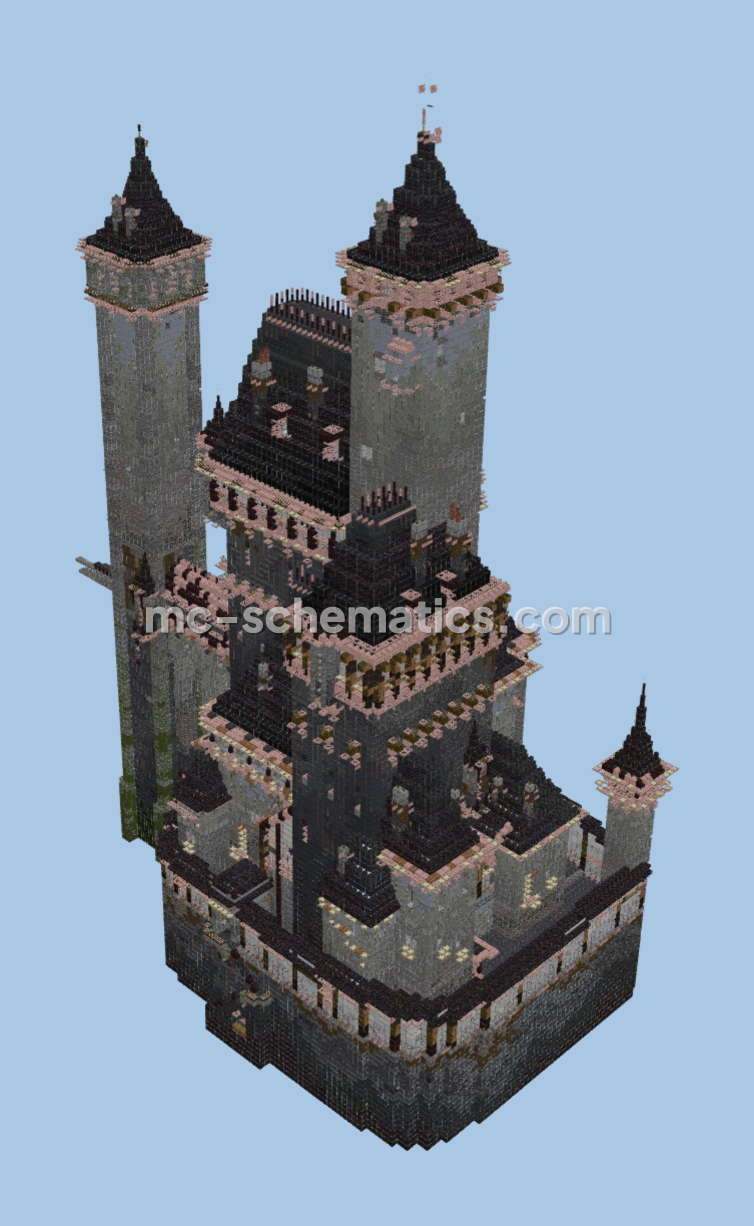 Gothic Dracula Castle Tower Minecraft schematic preview