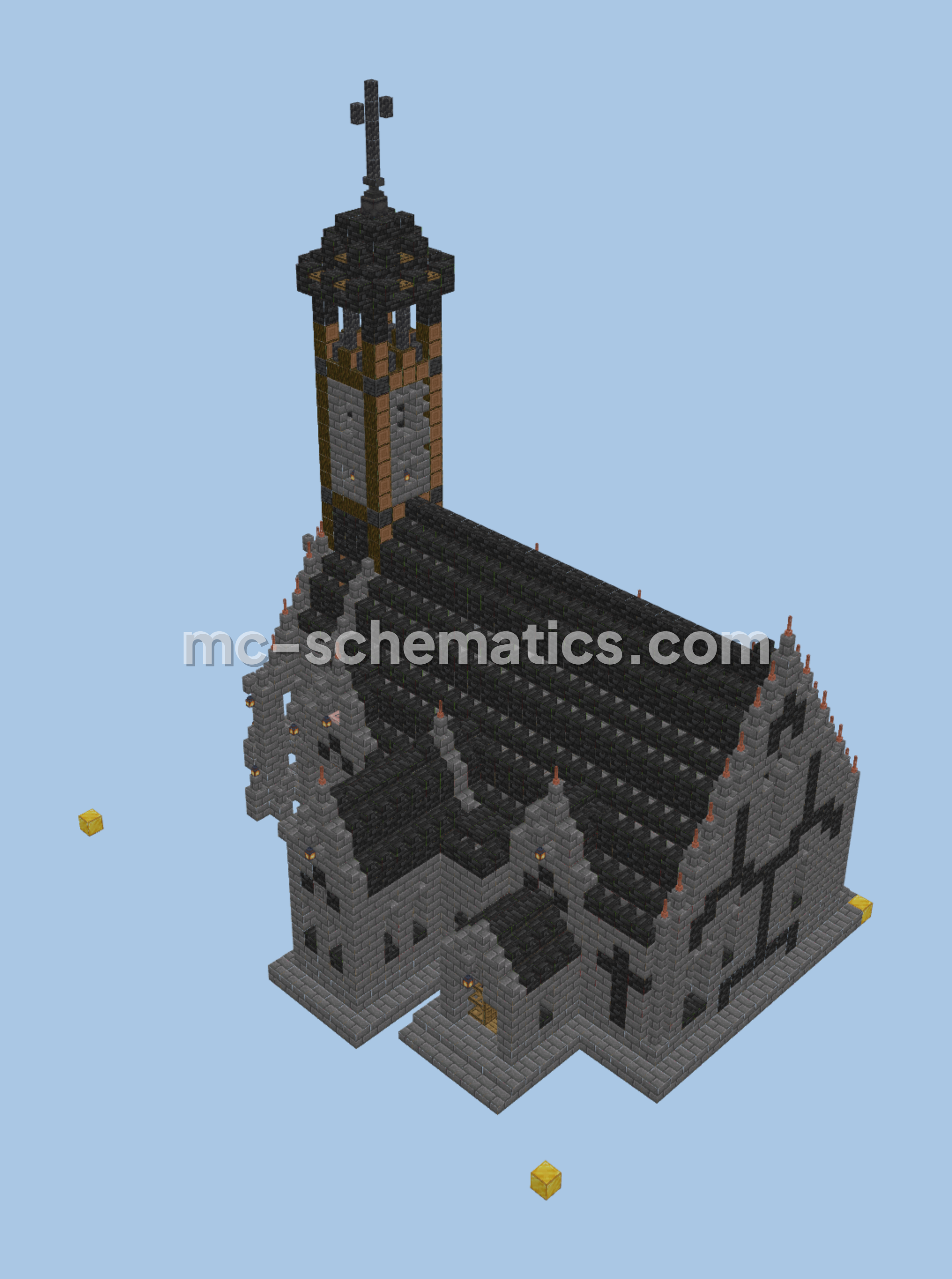 Gothic Medieval Chapel Minecraft schematic preview