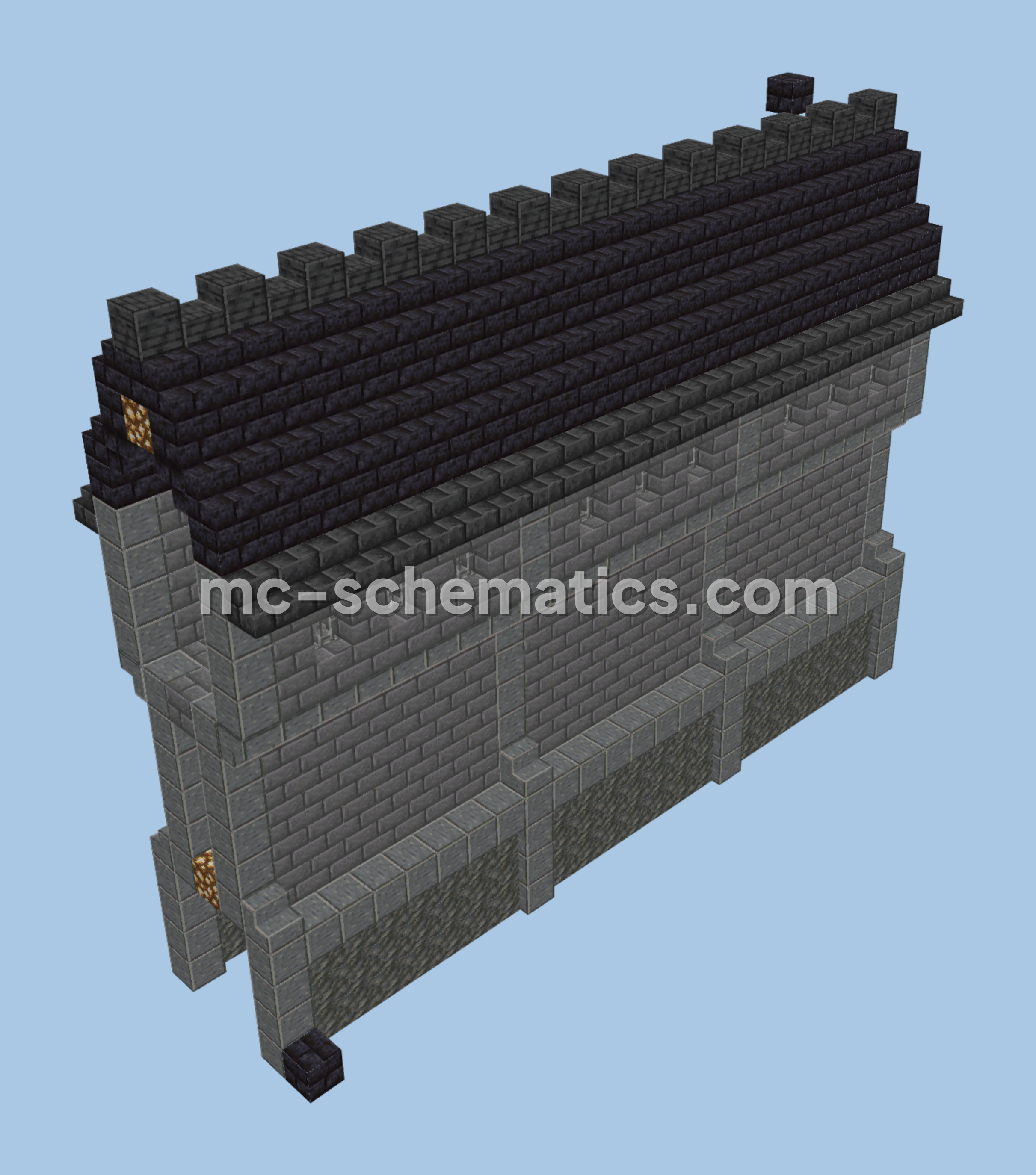 Gothic Medieval Wall Section Minecraft schematic preview