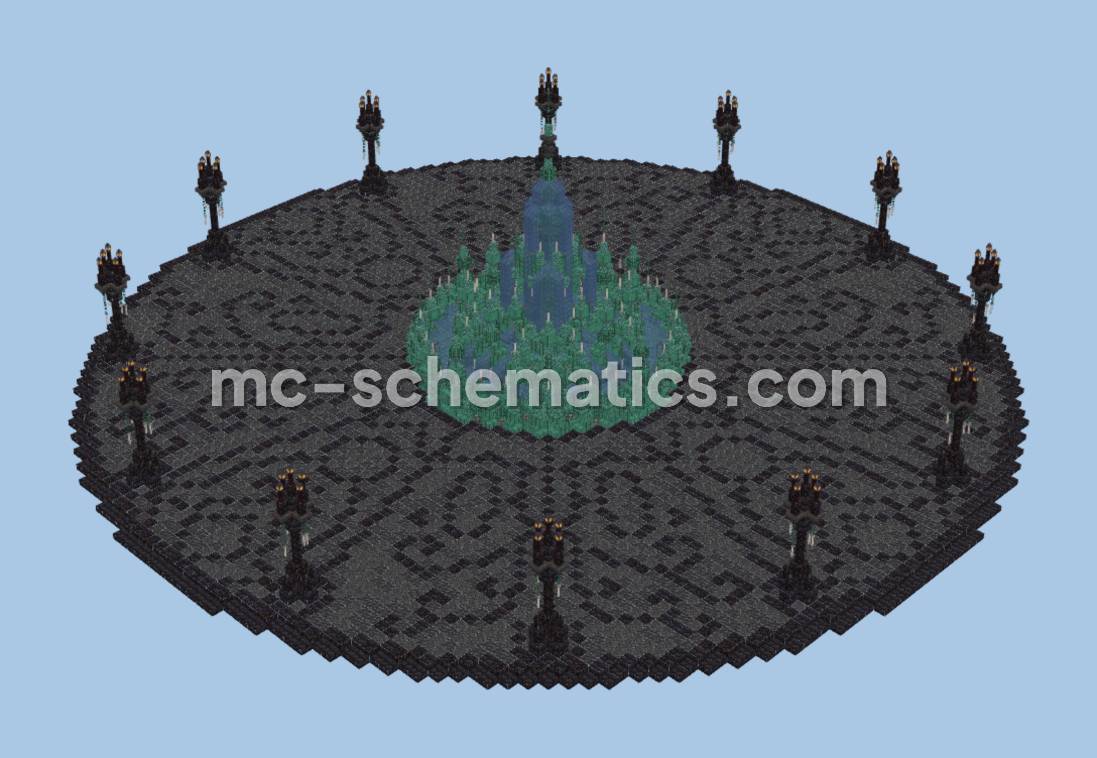 Gothic Square Structure v2 Minecraft schematic preview