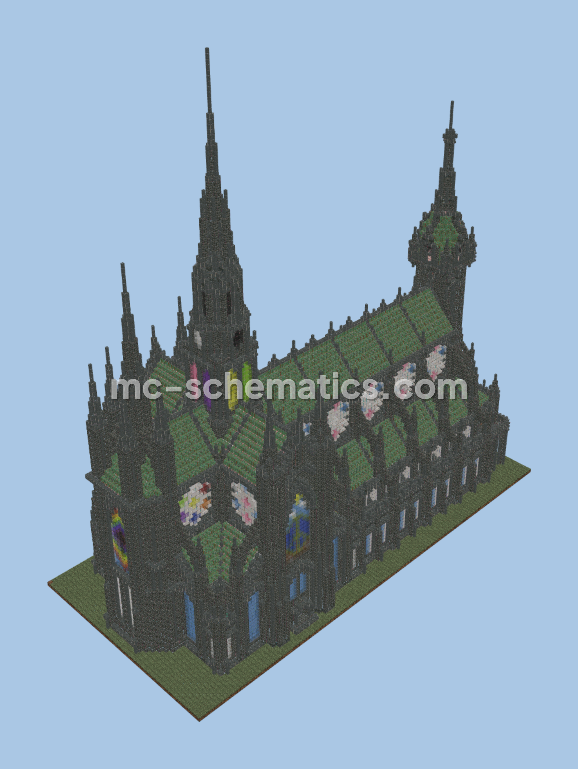 Gothic Style Cathedral Structure Minecraft schematic preview