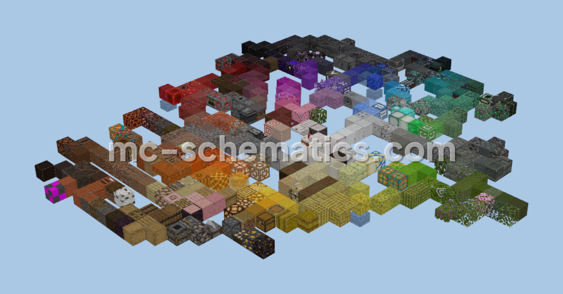 Gradient Colour Wheel Tool for Block Palettes Minecraft schematic preview
