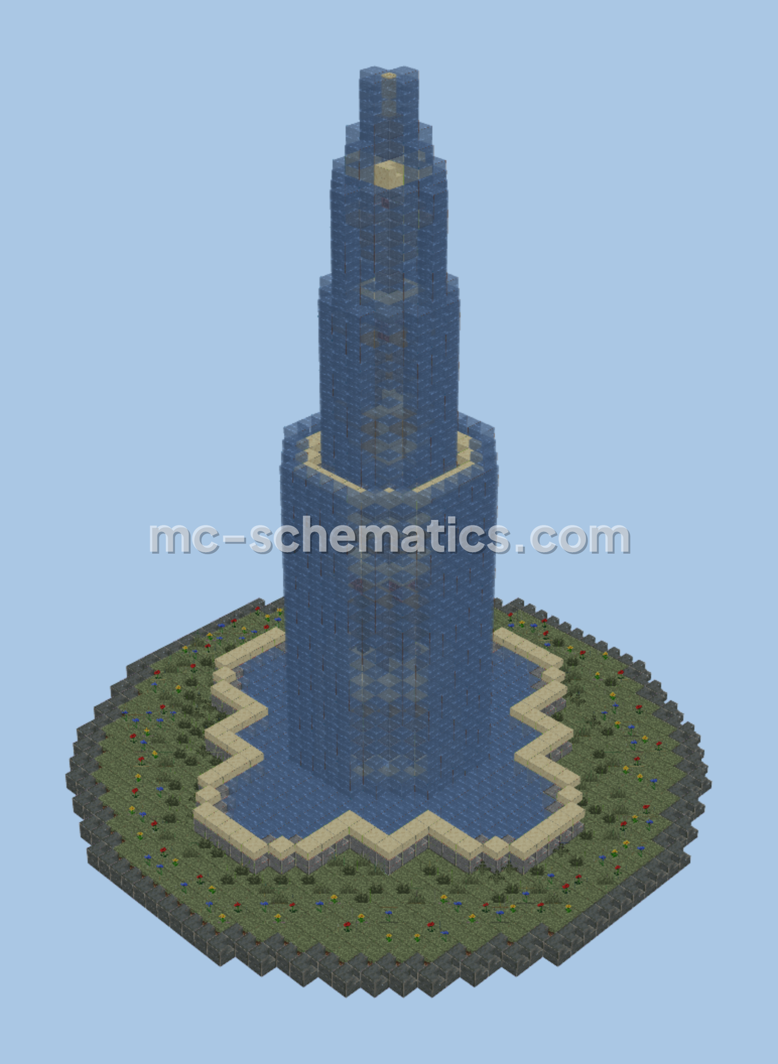 Grand Fountain Inspired by Madrid's Fuente de Juan de Villanueva Minecraft schematic preview