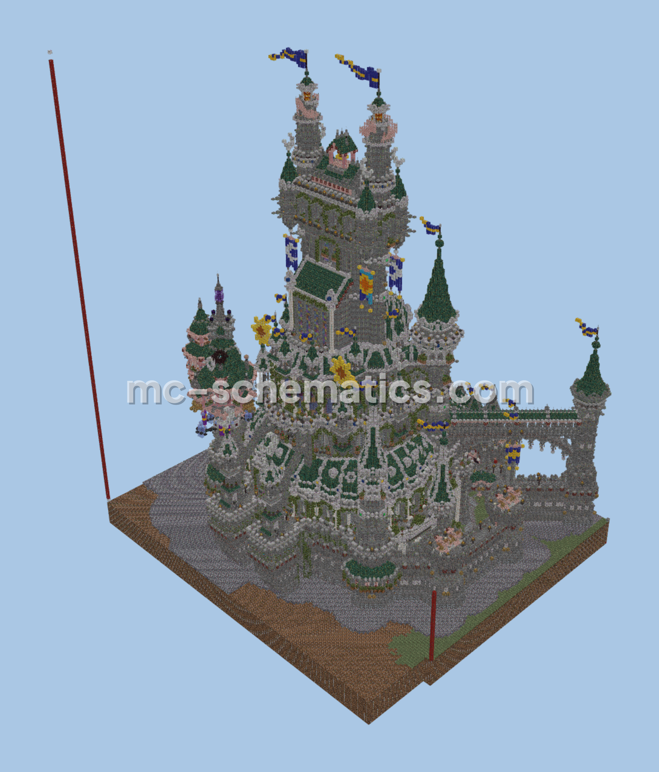 Grand Medieval Castle Structure Minecraft schematic preview