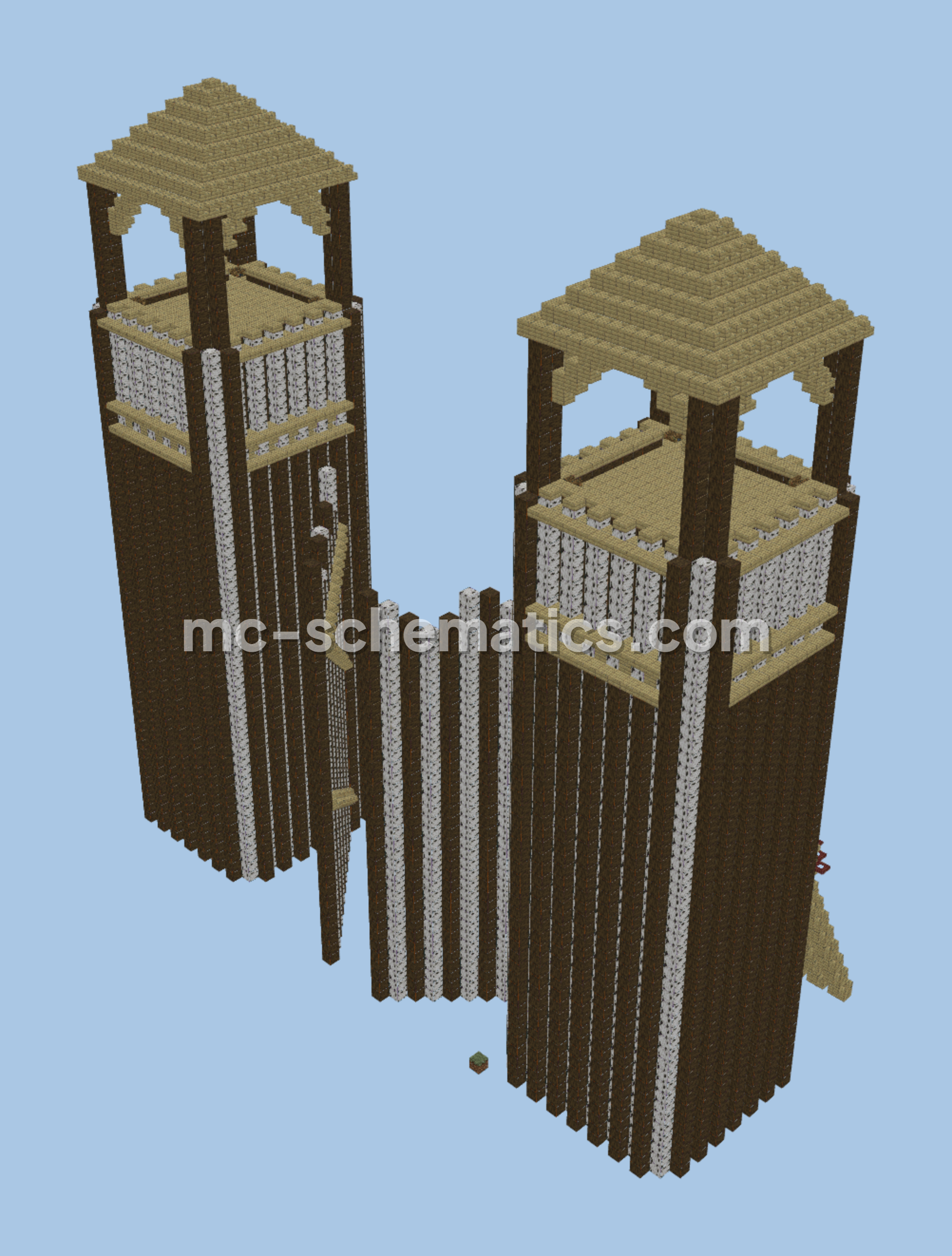 Grand Medieval Wooden Entrance Minecraft schematic preview