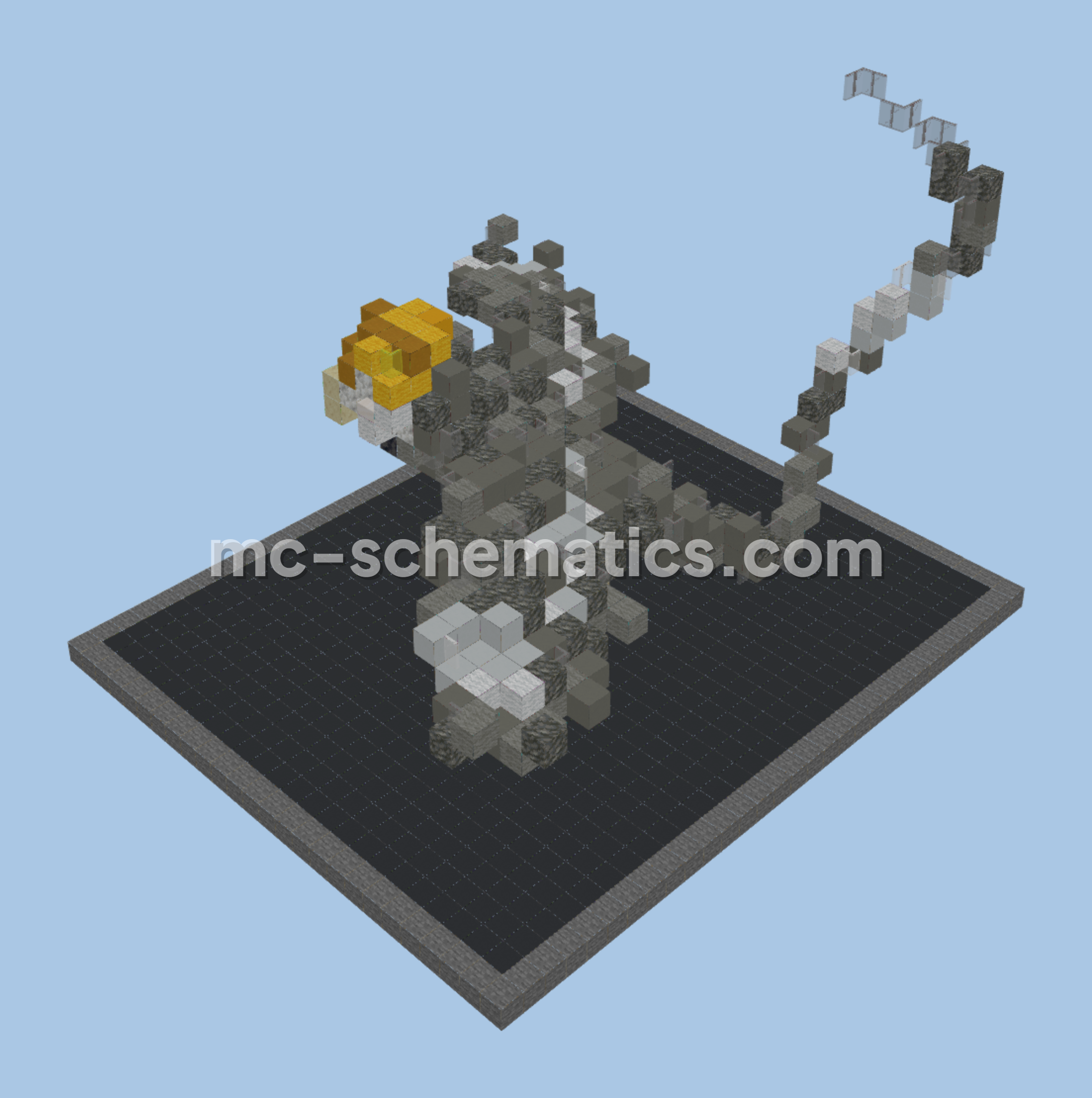 Gray Parrot Statue Minecraft schematic preview