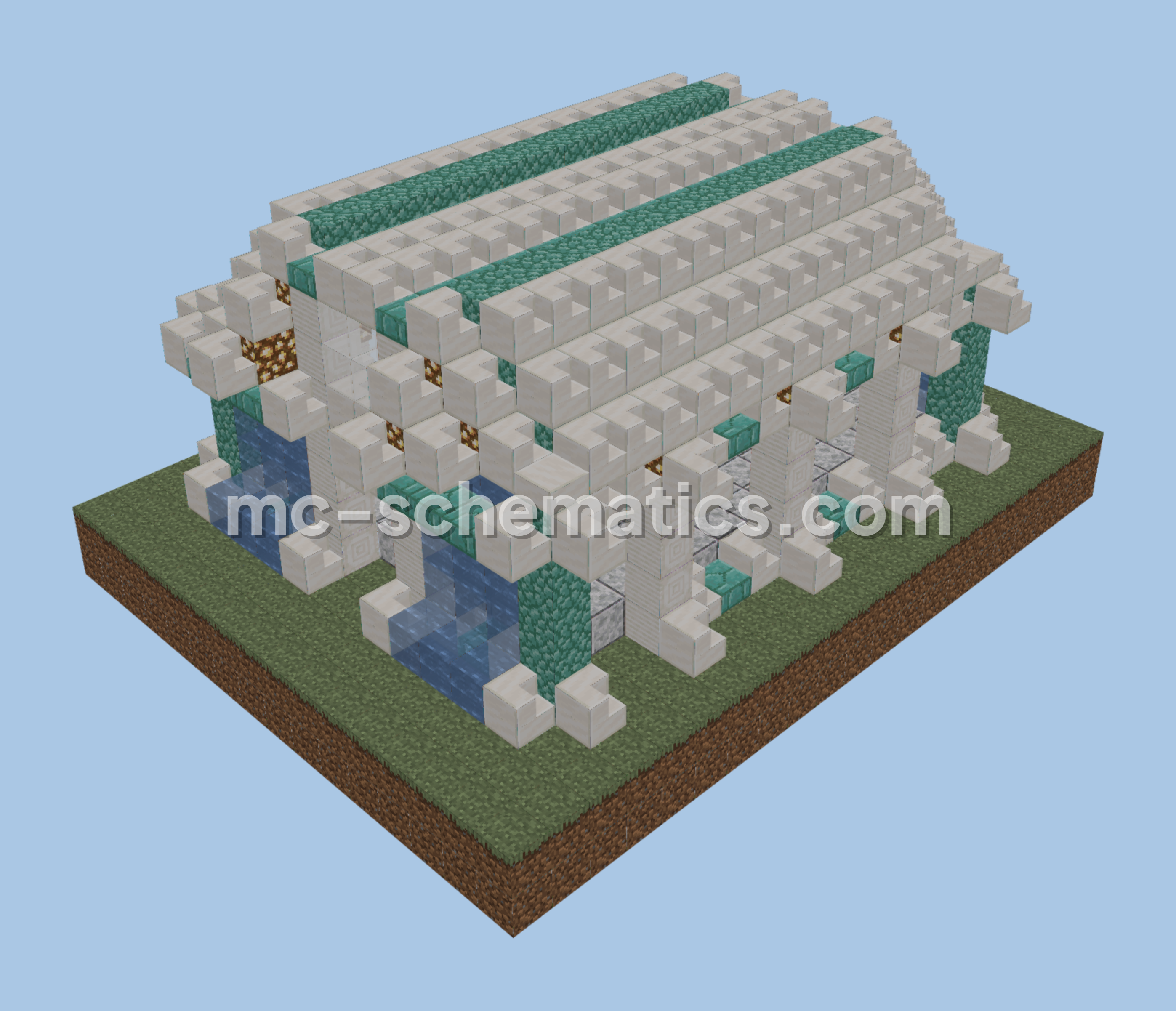 Small Greek Temple Build Minecraft schematic preview